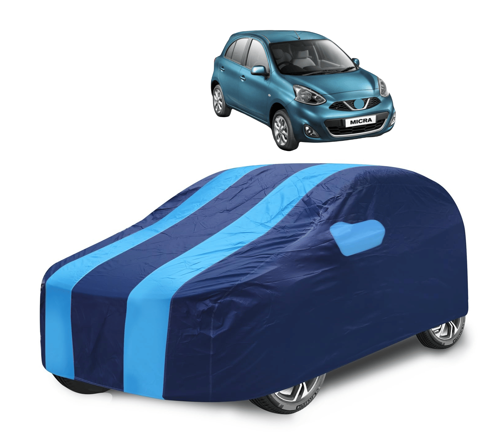     			Caronix Car Body Cover for Nissan All Car Models With Mirror Pocket ( Pack of 1 ) , Blue
