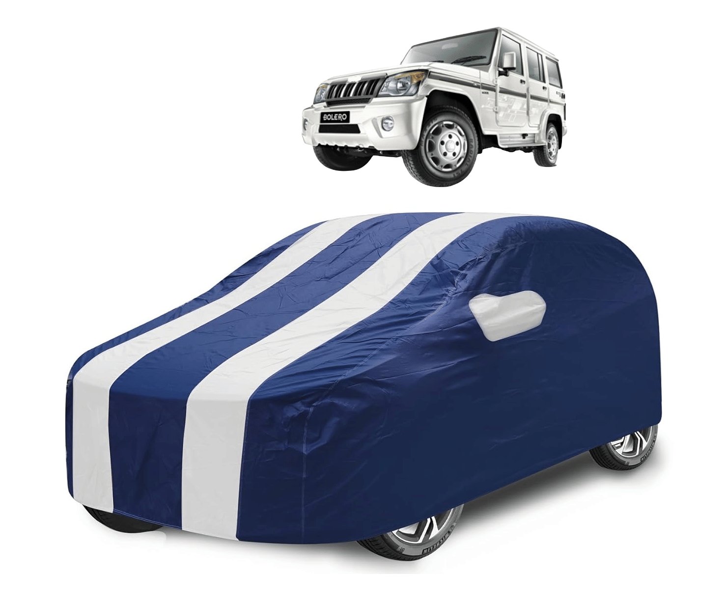     			Caronix Car Body Cover for Mahindra All Car Models With Mirror Pocket ( Pack of 1 ) , White