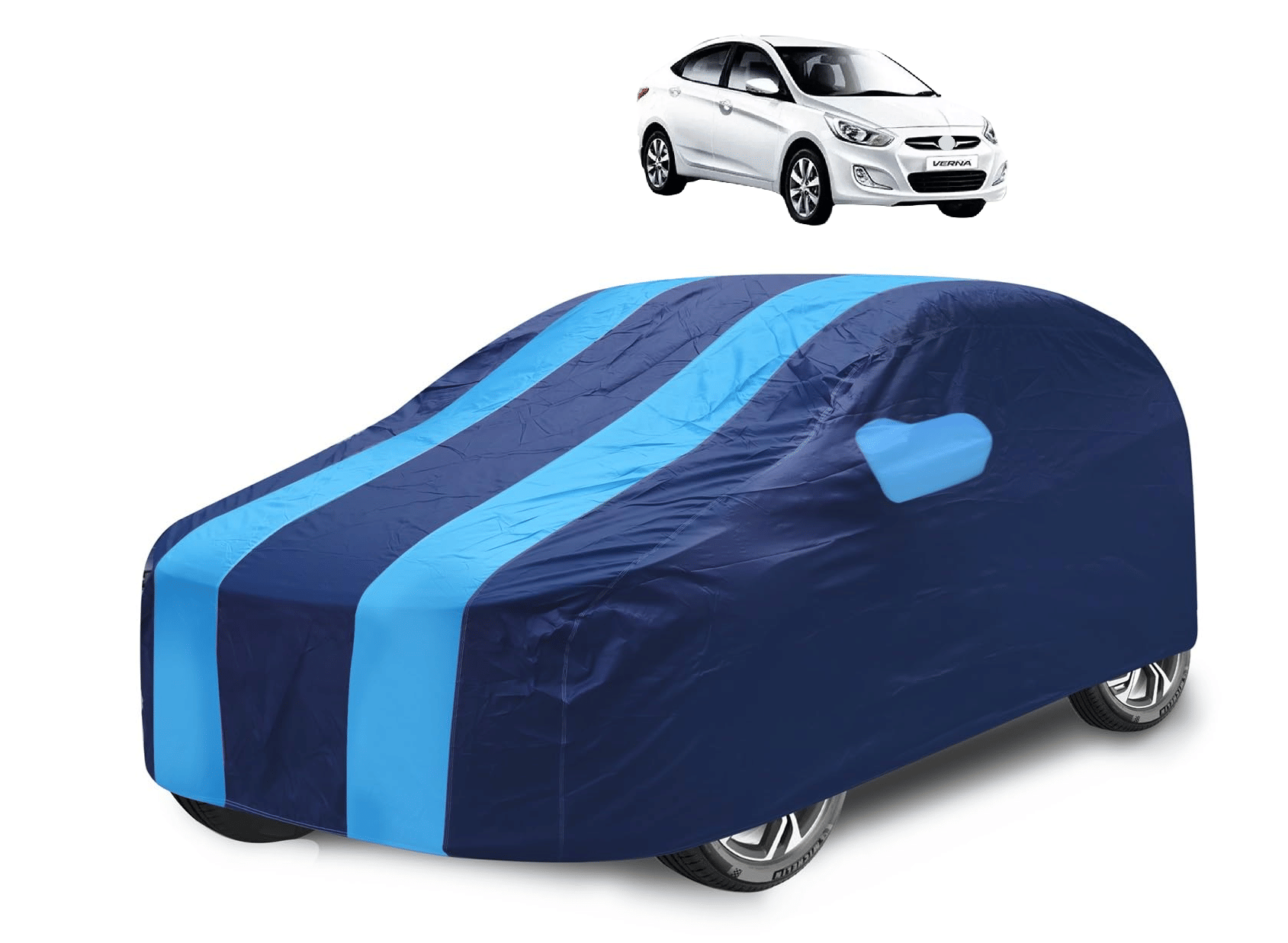     			Caronix Car Body Cover for Hyundai All Car Models With Mirror Pocket ( Pack of 1 ) , Blue