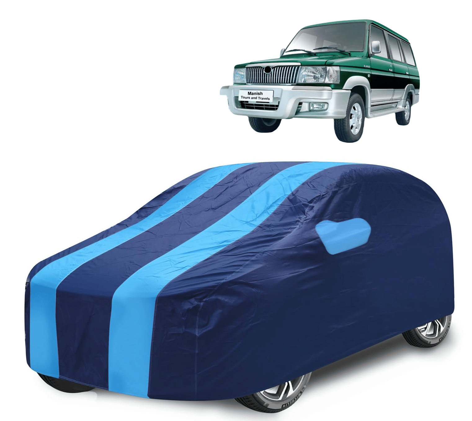     			Caronix Car Body Cover for Toyota All Car Models With Mirror Pocket ( Pack of 1 ) , Blue