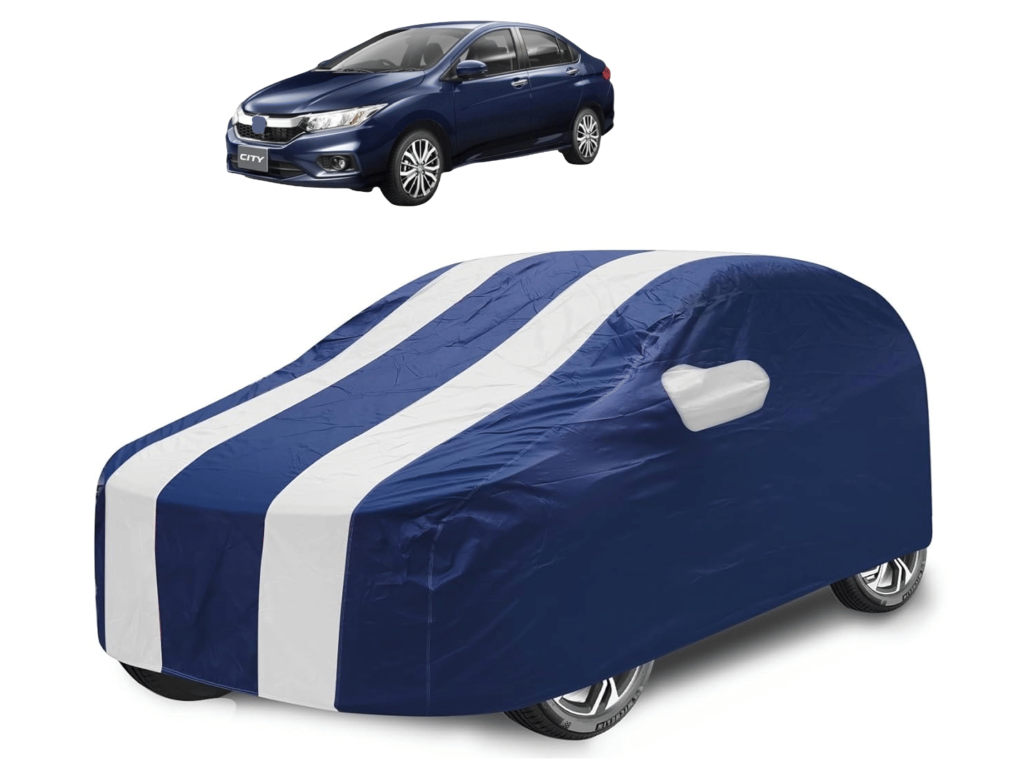     			Caronix Car Body Cover for Honda All Car Models With Mirror Pocket ( Pack of 1 ) , White