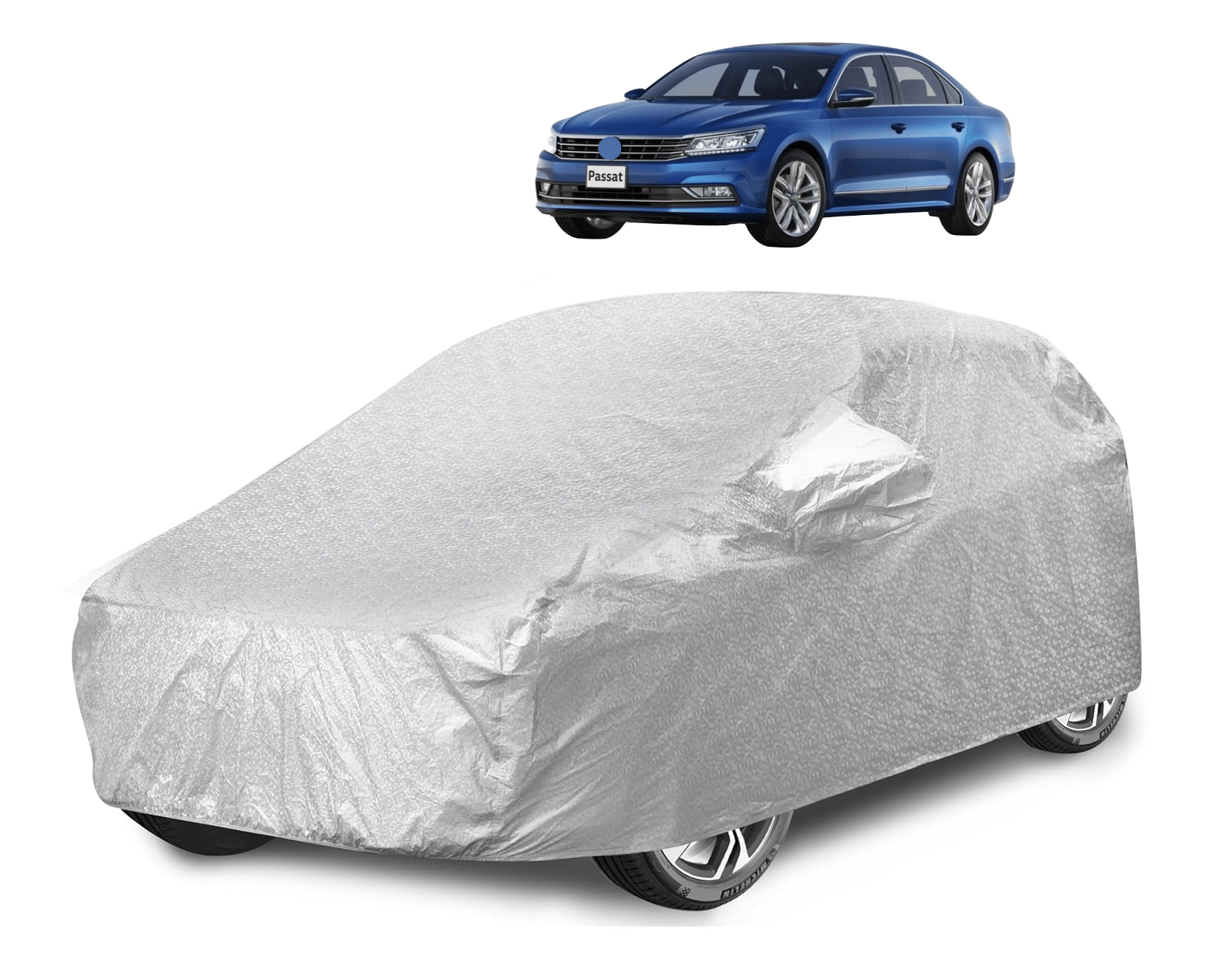     			Caronix Car Body Cover for Volkswagen All Car Models With Mirror Pocket ( Pack of 1 ) , Silver