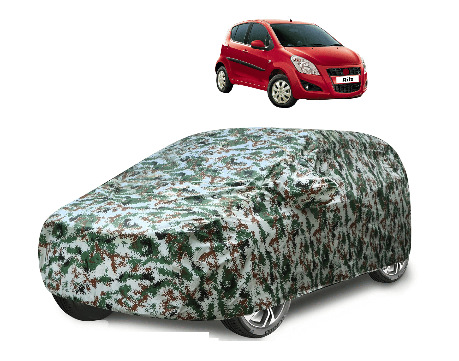     			Caronix Car Body Cover for Maruti Suzuki All Car Models With Mirror Pocket ( Pack of 1 ) , Green