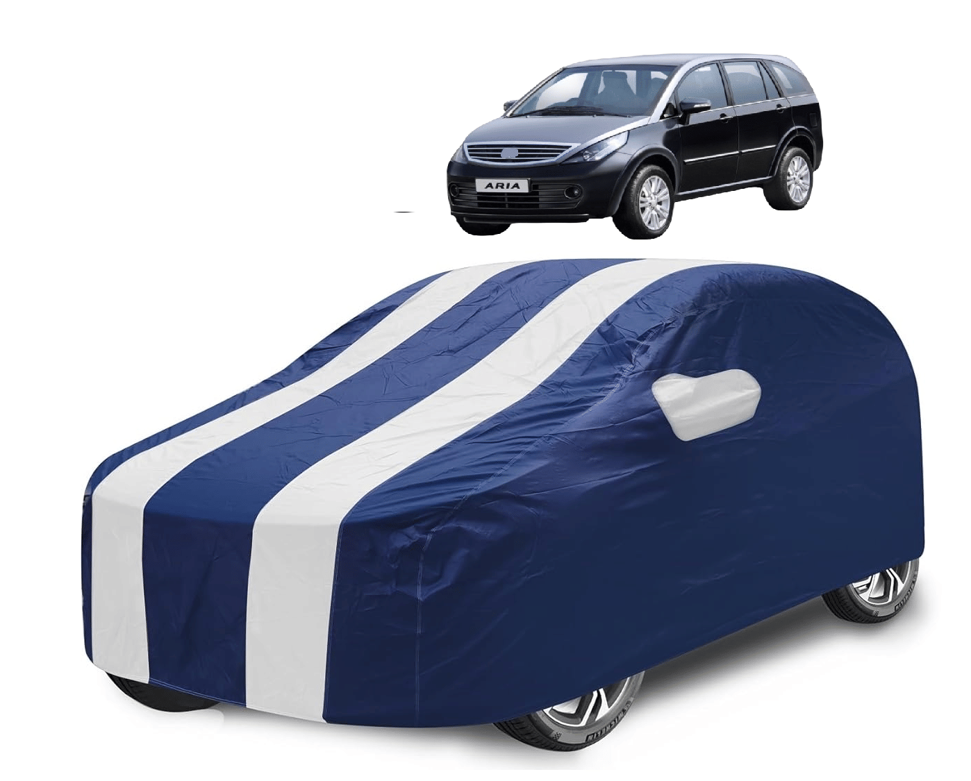     			Caronix Car Body Cover for Tata All Car Models With Mirror Pocket ( Pack of 1 ) , White