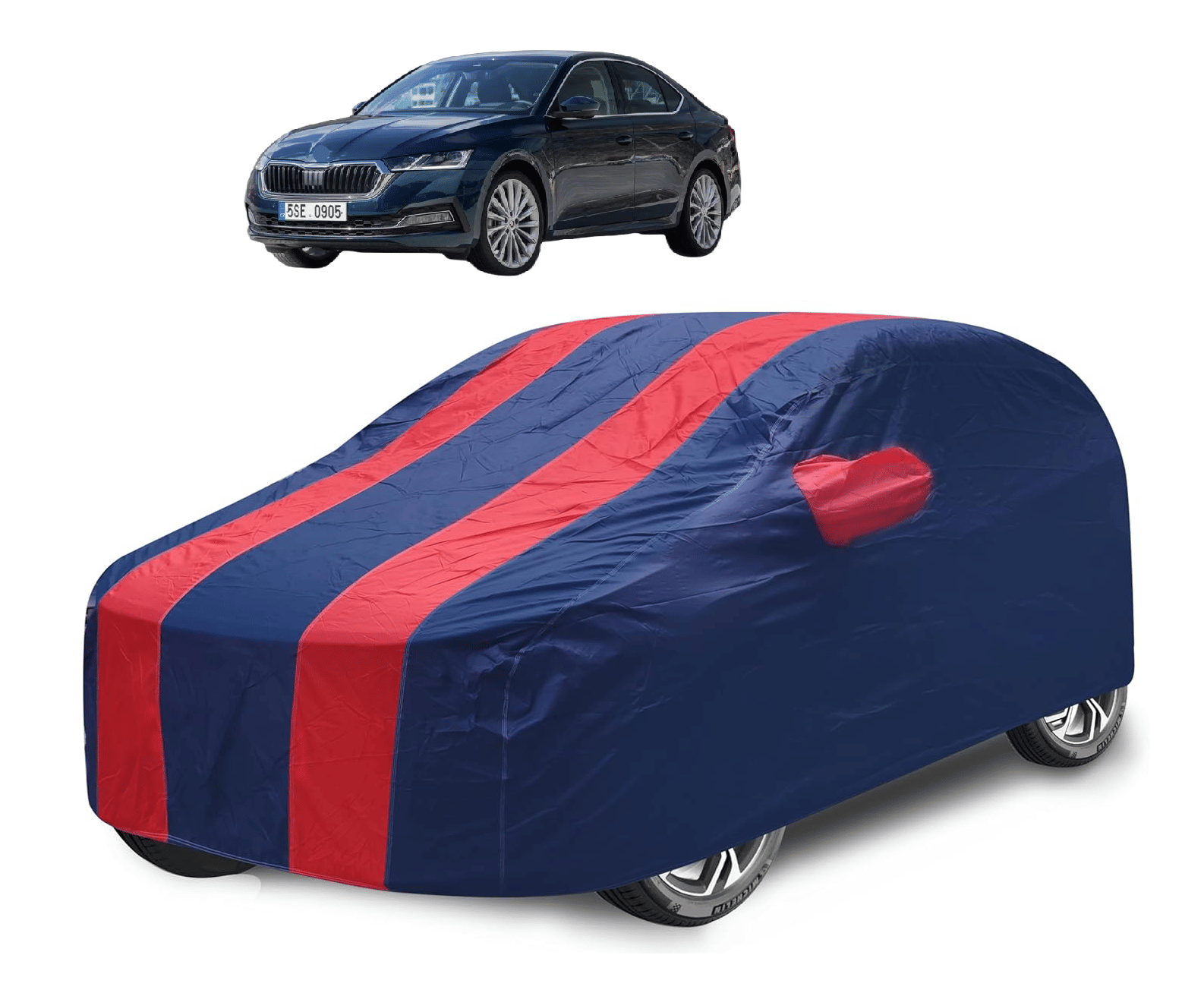 Caronix Car Body Cover for Skoda All Car Models With Mirror Pocket ( Pack of 1 ) , Red Caronix Car Body Cover for Skoda All Car Models With Mirror Pocket ( Pack of 1 ) , Red