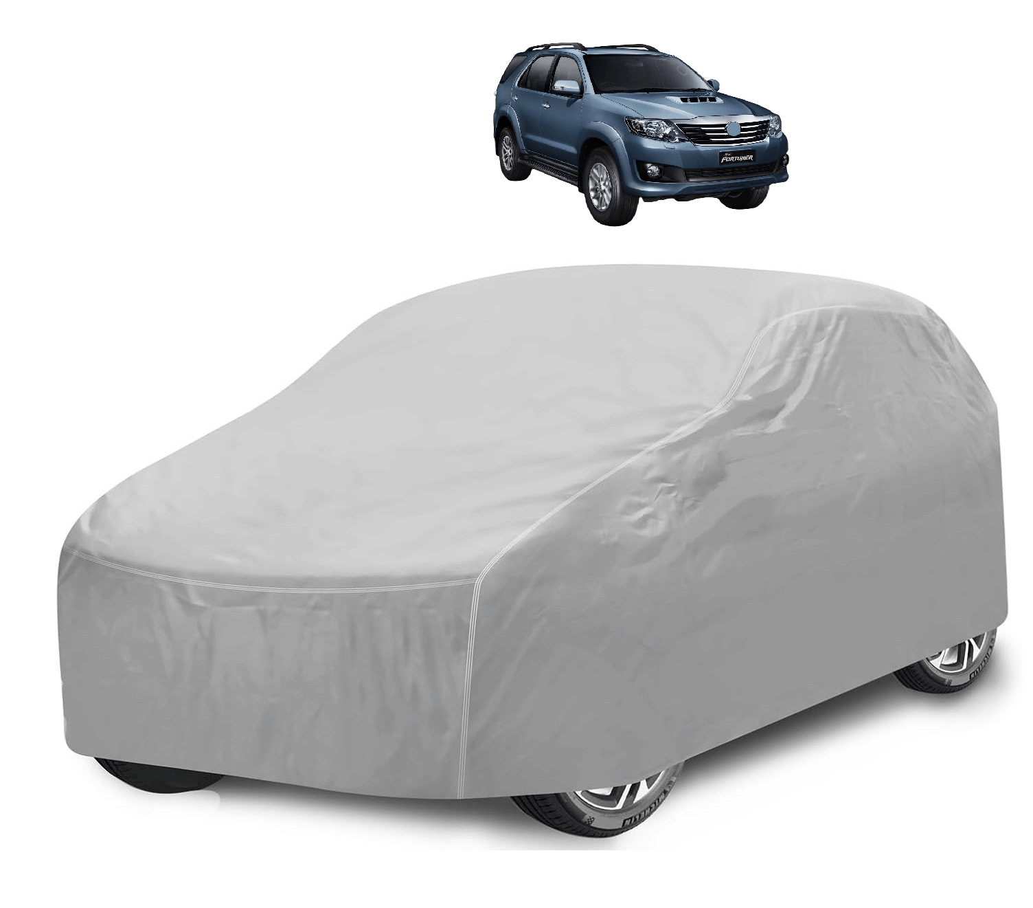 Caronix Car Body Cover for Toyota All Car Models With Mirror Pocket ( Pack of 1 ) , Silver Caronix Car Body Cover for Toyota All Car Models With Mirror Pocket ( Pack of 1 ) , Silver