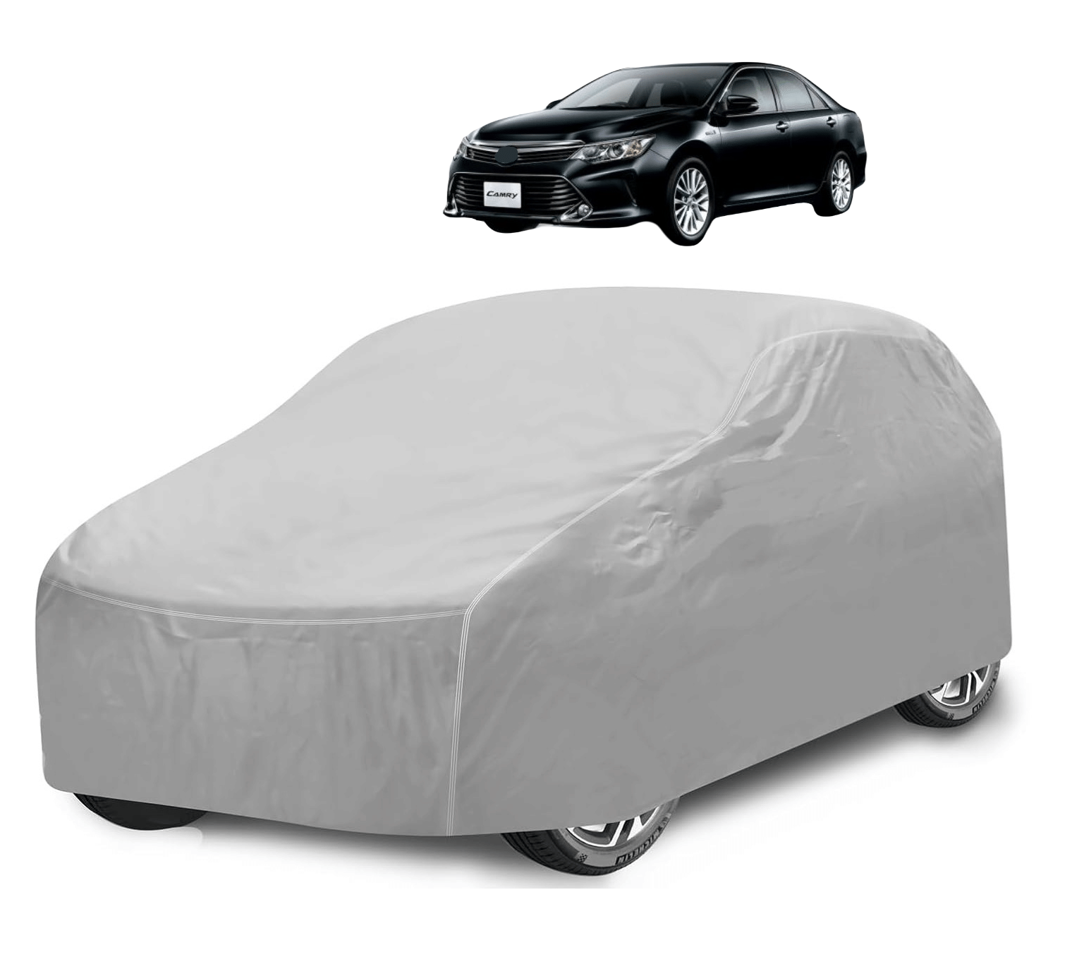 Caronix Car Body Cover for Toyota All Car Models With Mirror Pocket ( Pack of 1 ) , Silver Caronix Car Body Cover for Toyota All Car Models With Mirror Pocket ( Pack of 1 ) , Silver