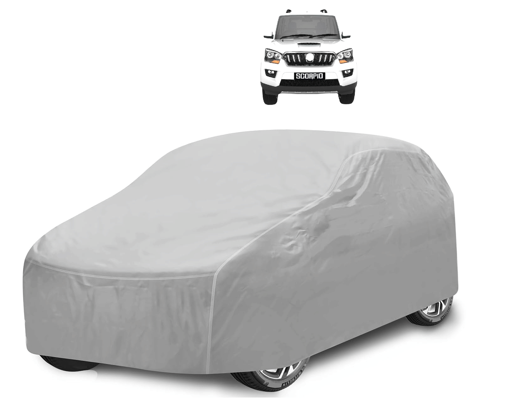 Caronix Car Body Cover for Mahindra All Car Models With Mirror Pocket ( Pack of 1 ) , Silver Caronix Car Body Cover for Mahindra All Car Models With Mirror Pocket ( Pack of 1 ) , Silver