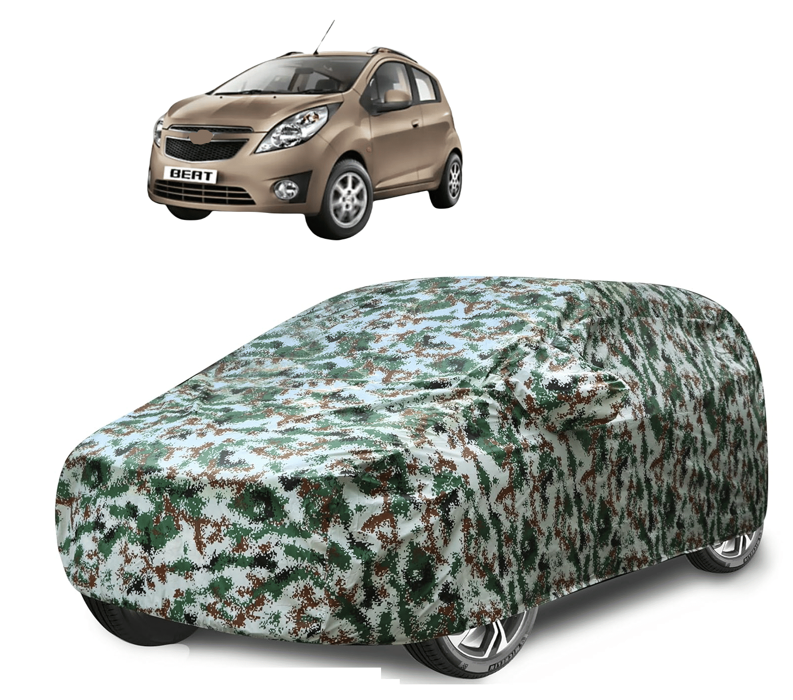 Caronix Car Body Cover for Chevrolet All Car Models With Mirror Pocket ( Pack of 1 ) , Green     			Caronix Car Body Cover for Chevrolet All Car Models With Mirror Pocket ( Pack of 1 ) , Green