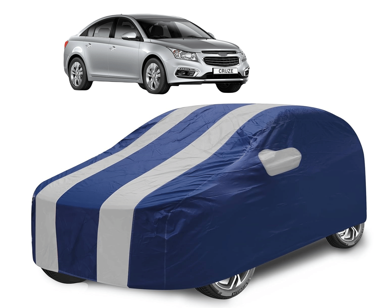     			Caronix Car Body Cover for Chevrolet All Car Models With Mirror Pocket ( Pack of 1 ) , Silver