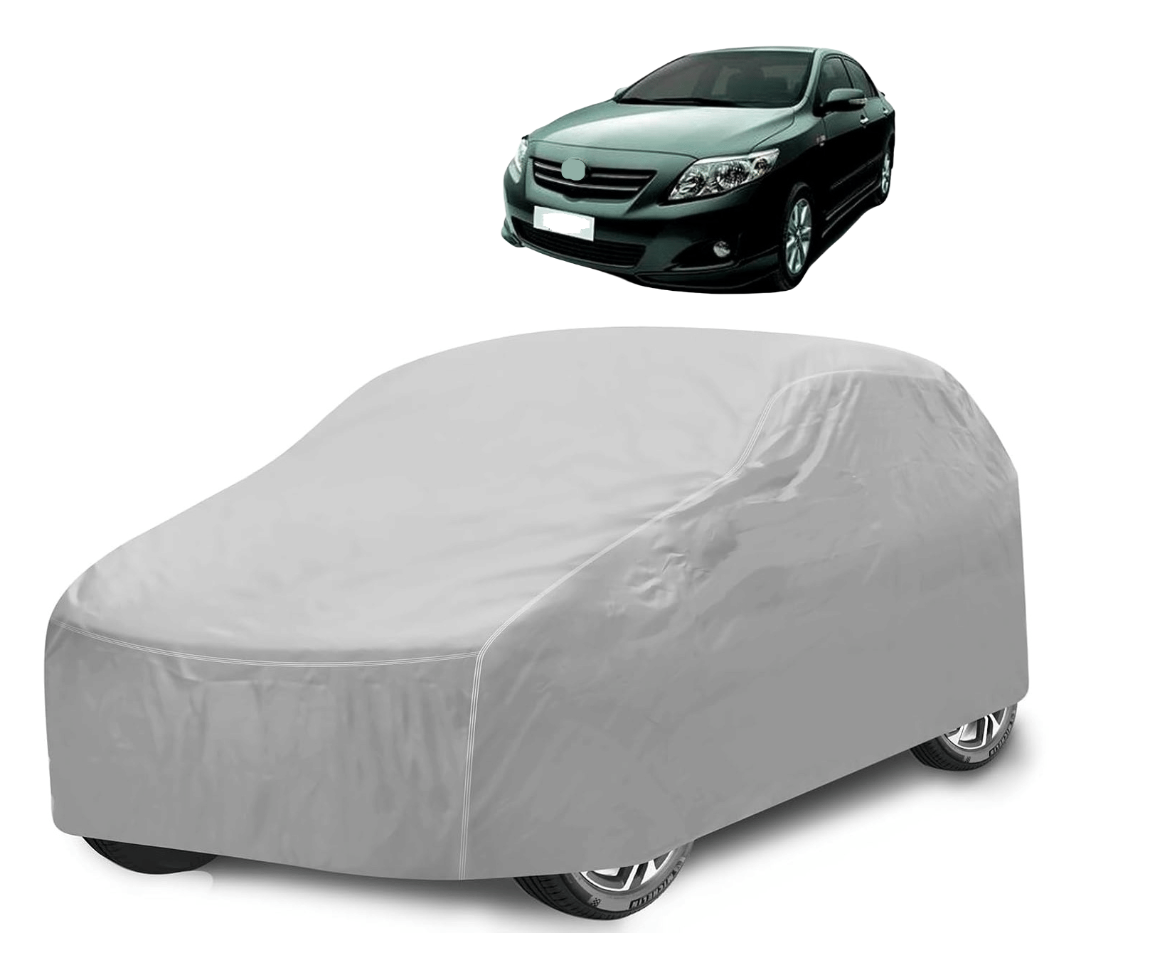 Caronix Car Body Cover for Toyota All Car Models With Mirror Pocket ( Pack of 1 ) , Silver Caronix Car Body Cover for Toyota All Car Models With Mirror Pocket ( Pack of 1 ) , Silver