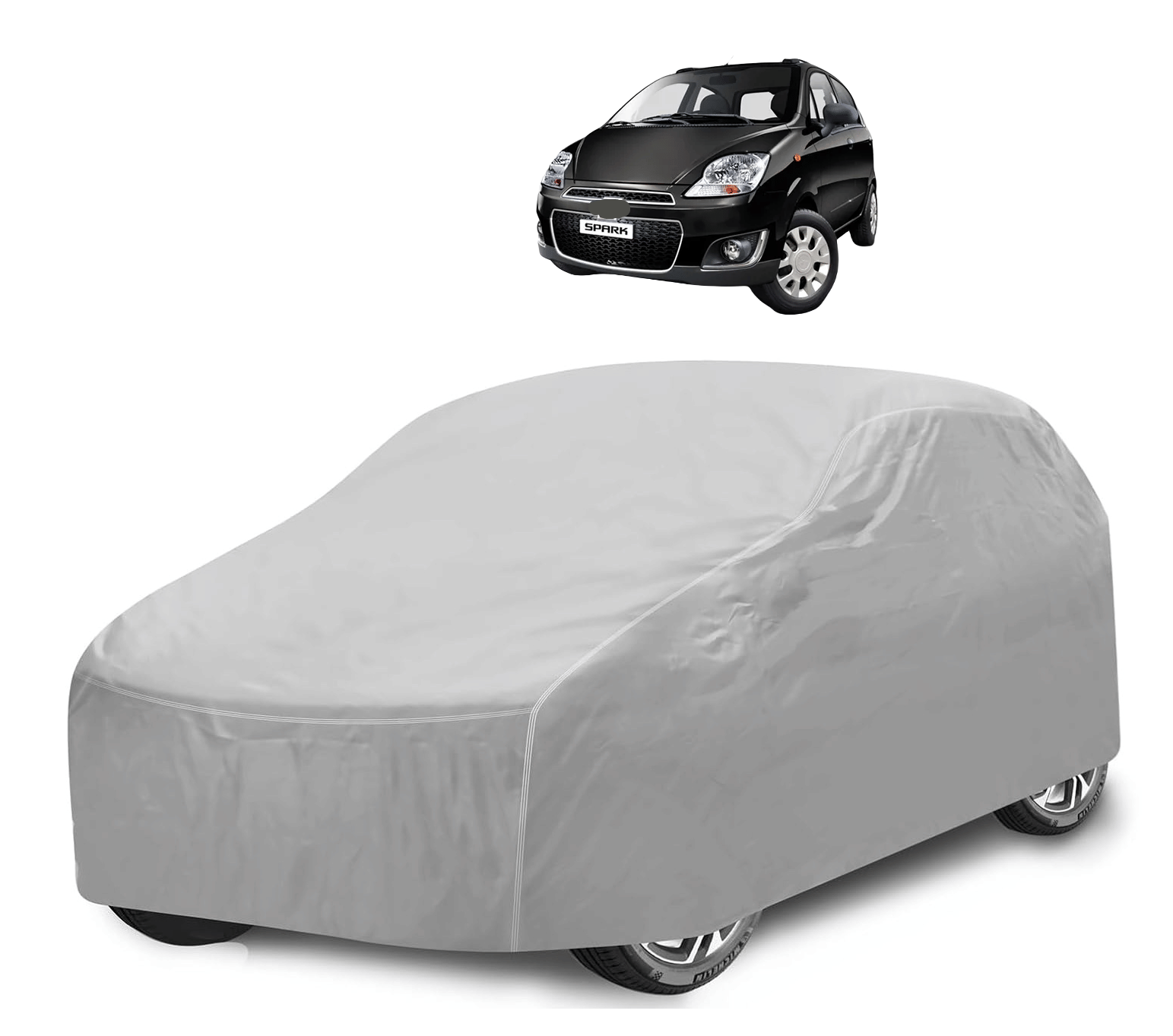 Caronix Car Body Cover for Chevrolet All Car Models With Mirror Pocket ( Pack of 1 ) , Silver     			Caronix Car Body Cover for Chevrolet All Car Models With Mirror Pocket ( Pack of 1 ) , Silver