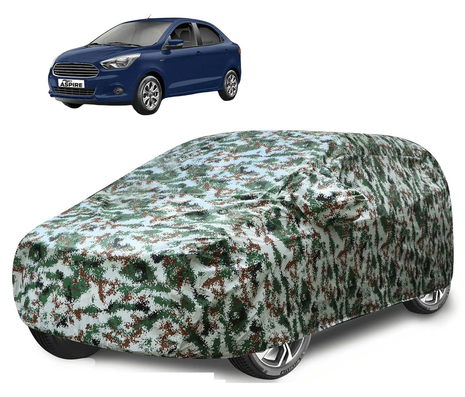     			Caronix Car Body Cover for Ford All Car Models With Mirror Pocket ( Pack of 1 ) , Green