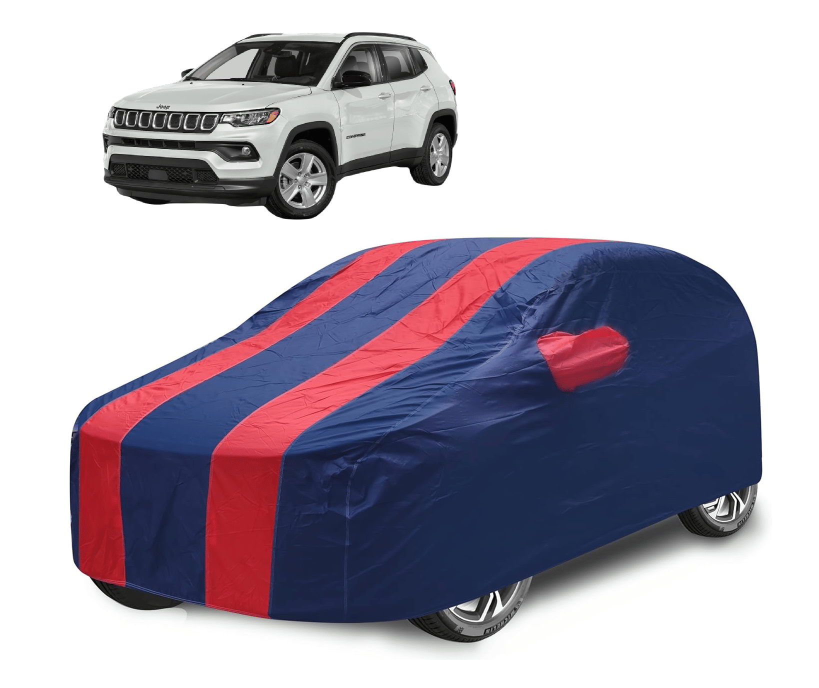 Caronix Car Body Cover for Jeep All Car Models With Mirror Pocket ( Pack of 1 ) , Red Caronix Car Body Cover for Jeep All Car Models With Mirror Pocket ( Pack of 1 ) , Red