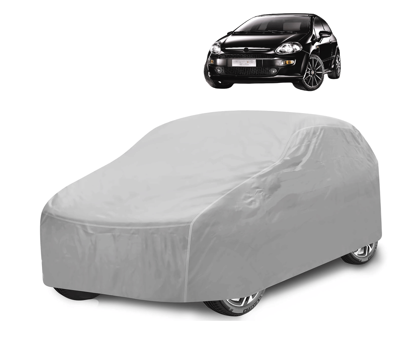 Caronix Car Body Cover for Fiat All Car Models With Mirror Pocket ( Pack of 1 ) , Silver     			Caronix Car Body Cover for Fiat All Car Models With Mirror Pocket ( Pack of 1 ) , Silver