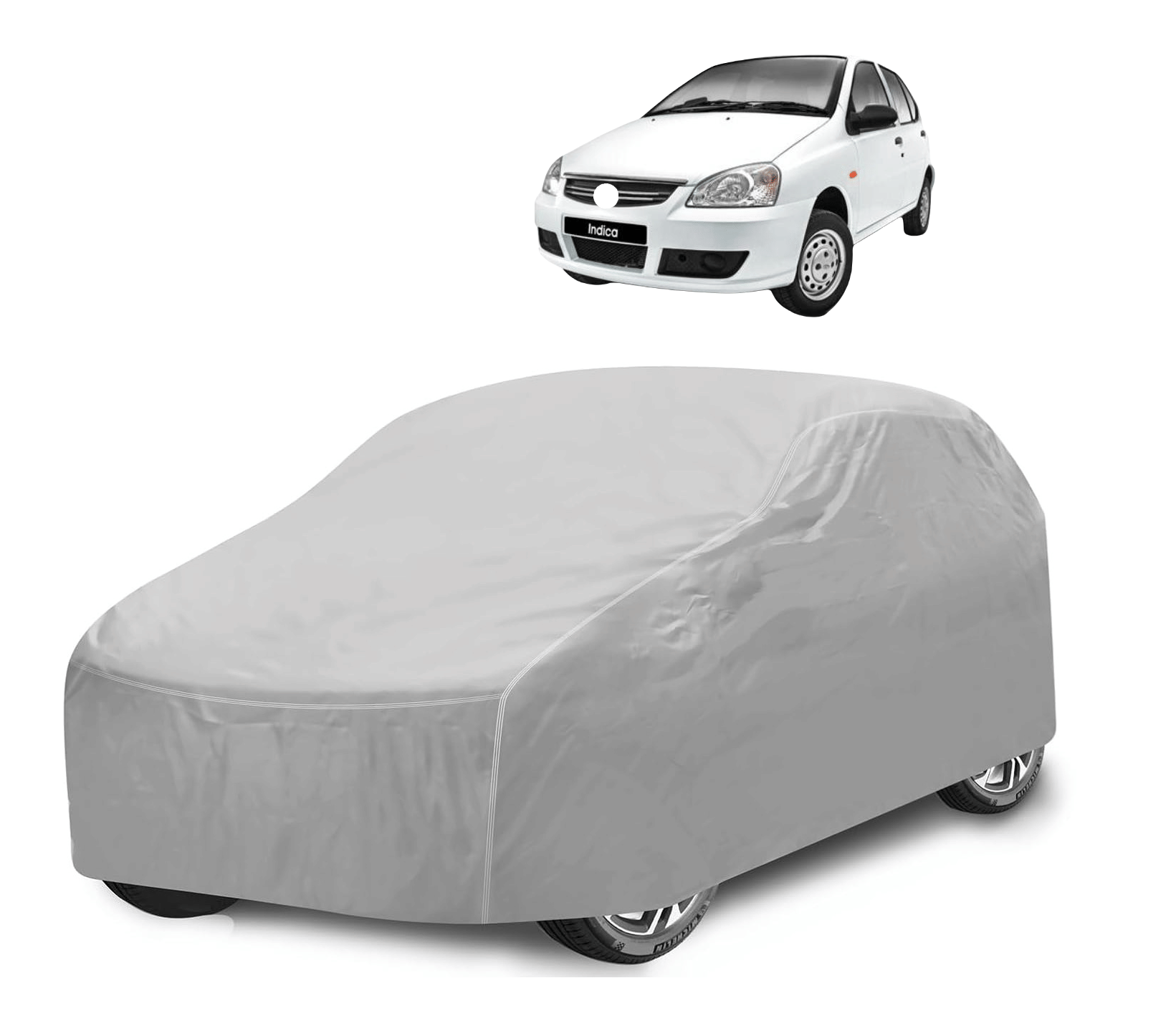     			Caronix Car Body Cover for Tata All Car Models With Mirror Pocket ( Pack of 1 ) , Silver