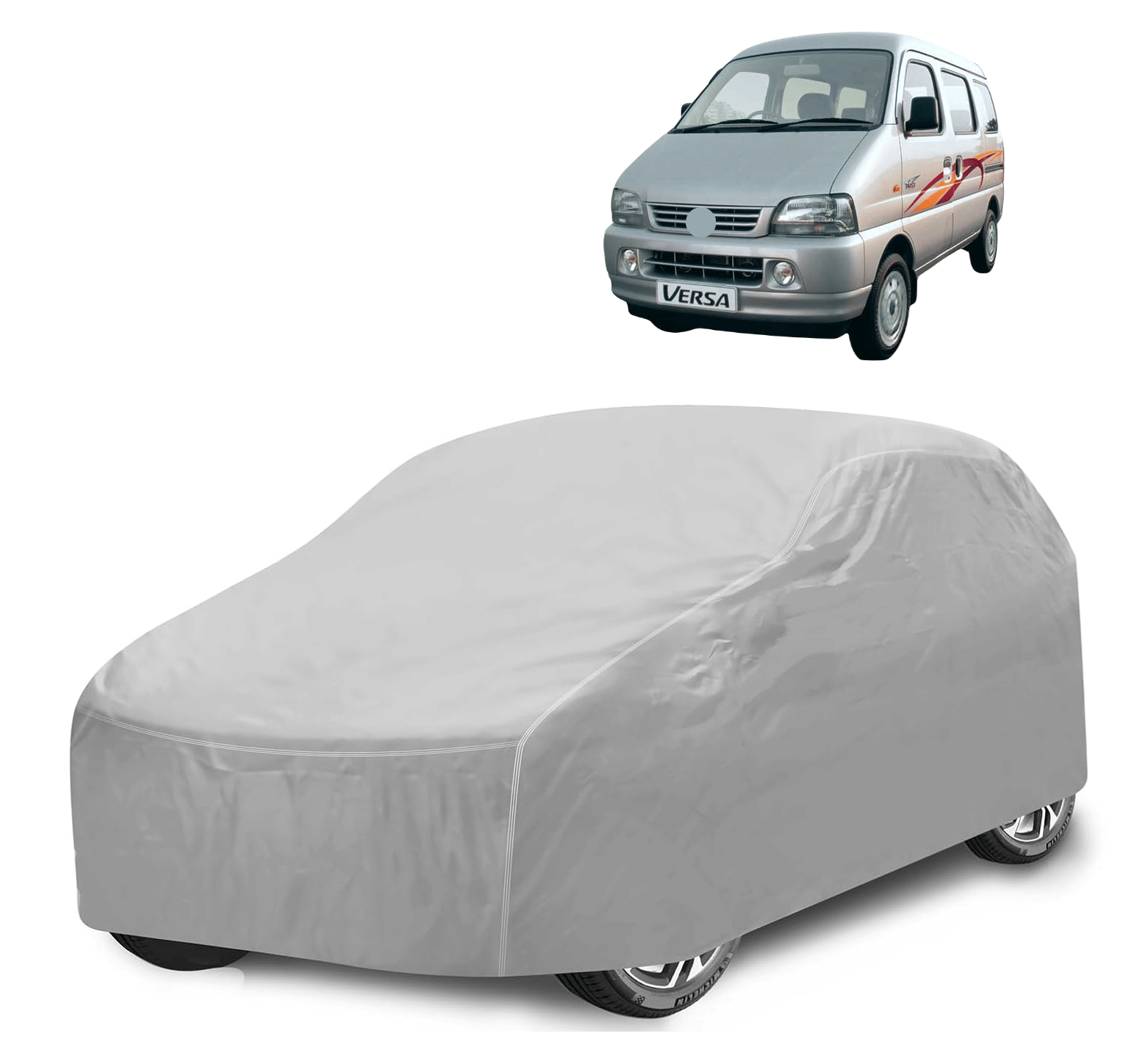     			Caronix Car Body Cover for Maruti Suzuki All Car Models With Mirror Pocket ( Pack of 1 ) , Silver
