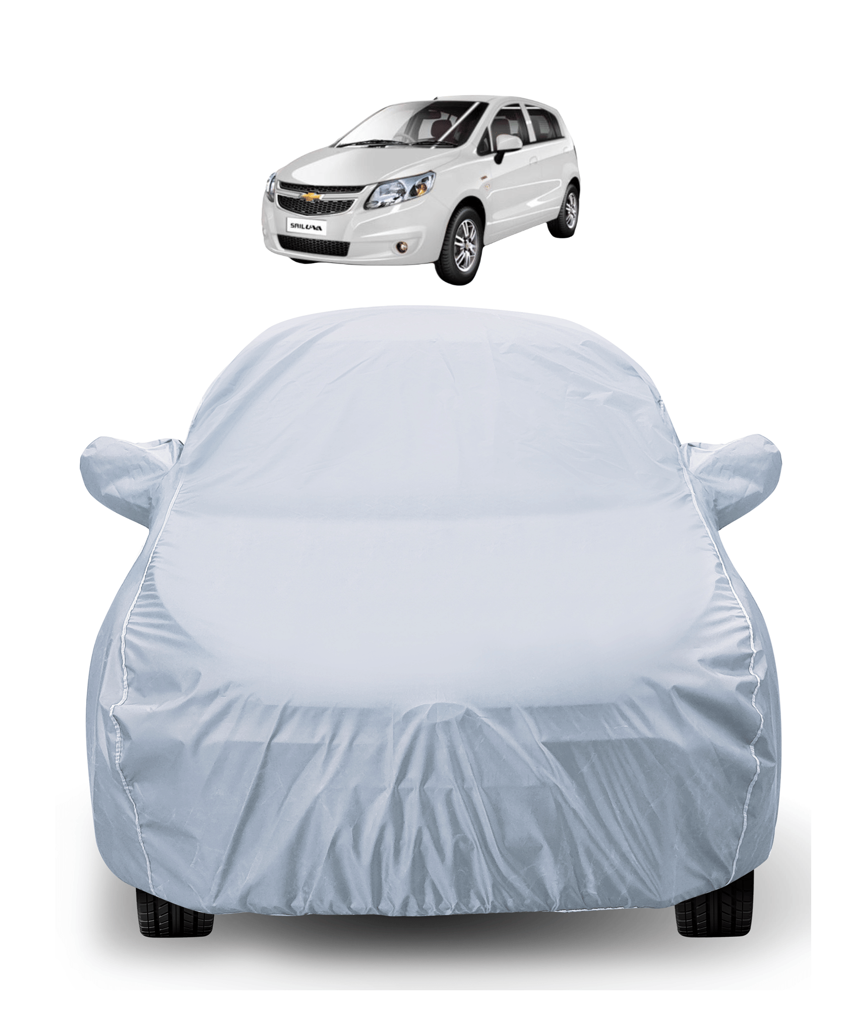 Caronix Car Body Cover for Chevrolet All Car Models With Mirror Pocket ( Pack of 1 ) , Silver Caronix Car Body Cover for Chevrolet All Car Models With Mirror Pocket ( Pack of 1 ) , Silver