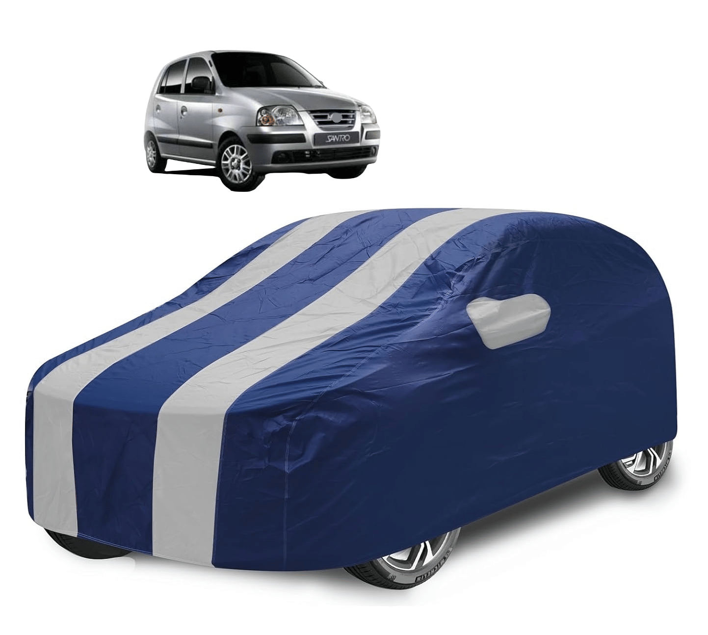     			Caronix Car Body Cover for Hyundai All Car Models With Mirror Pocket ( Pack of 1 ) , Silver