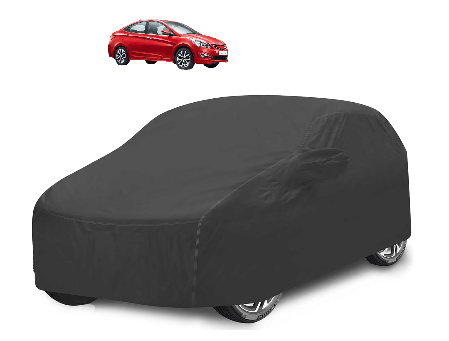     			Caronix Car Body Cover for Hyundai All Car Models With Mirror Pocket ( Pack of 1 ) , Grey
