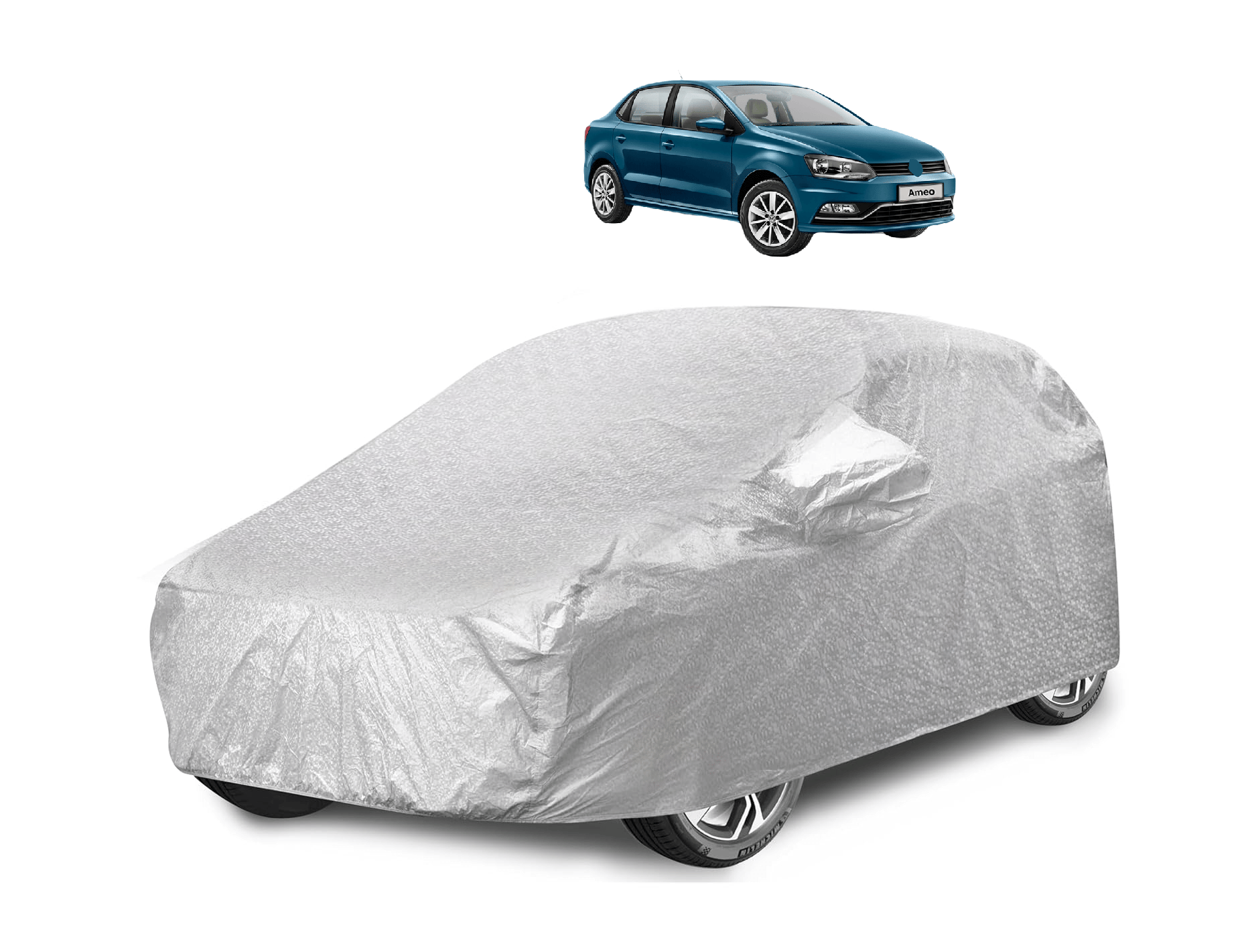 Caronix Car Body Cover for Volkswagen All Car Models With Mirror Pocket ( Pack of 1 ) , Silver Caronix Car Body Cover for Volkswagen All Car Models With Mirror Pocket ( Pack of 1 ) , Silver