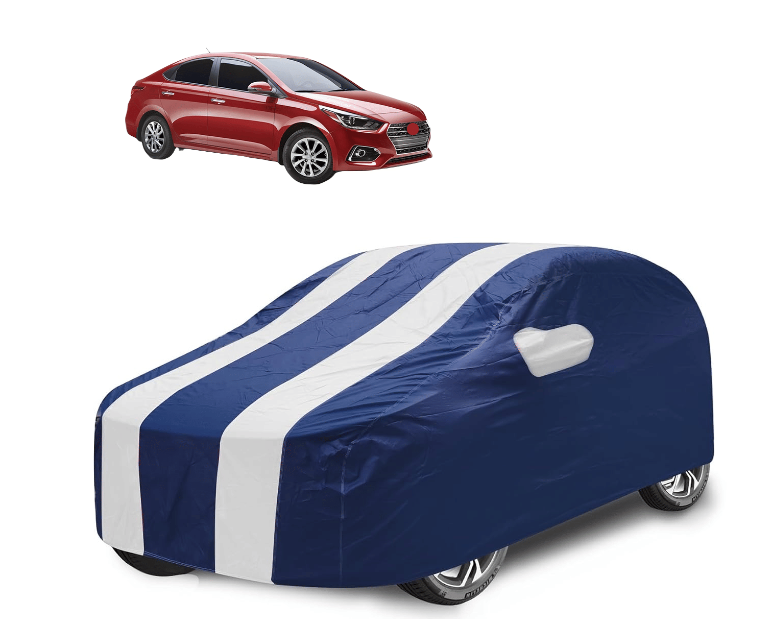     			Caronix Car Body Cover for Hyundai All Car Models With Mirror Pocket ( Pack of 1 ) , White