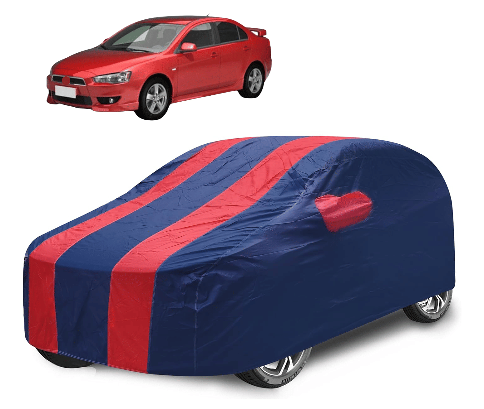     			Caronix Car Body Cover for Mitsubishi All Car Models With Mirror Pocket ( Pack of 1 ) , Red