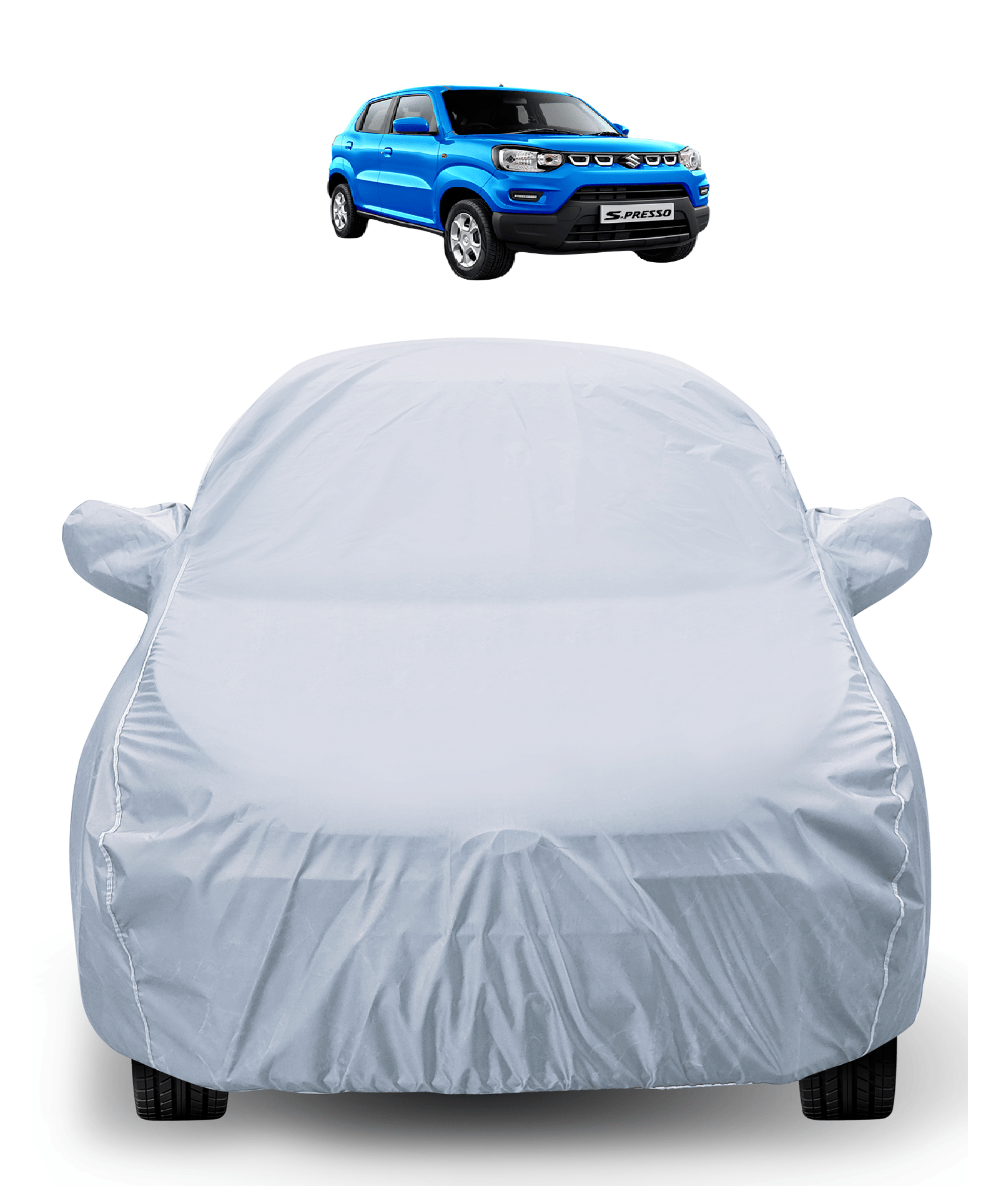     			Caronix Car Body Cover for Maruti Suzuki All Car Models With Mirror Pocket ( Pack of 1 ) , Silver