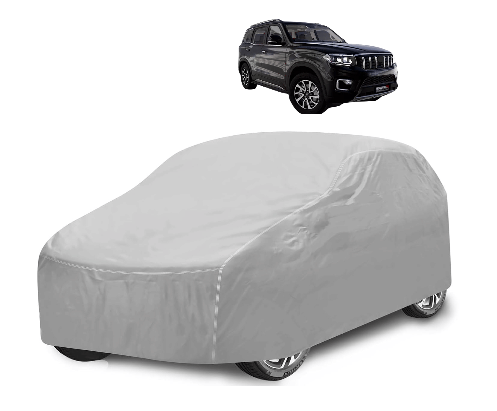 Caronix Car Body Cover for Mahindra All Car Models With Mirror Pocket ( Pack of 1 ) , Silver Caronix Car Body Cover for Mahindra All Car Models With Mirror Pocket ( Pack of 1 ) , Silver