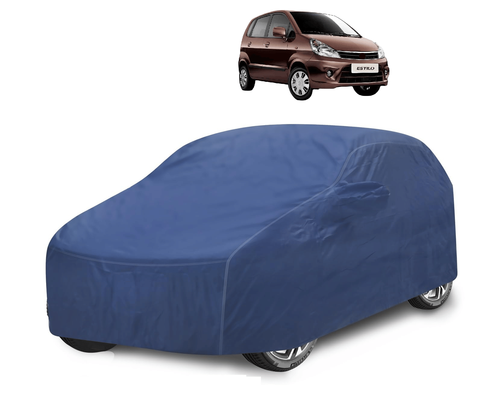     			Caronix Car Body Cover for Maruti Suzuki All Car Models With Mirror Pocket ( Pack of 1 ) , Blue