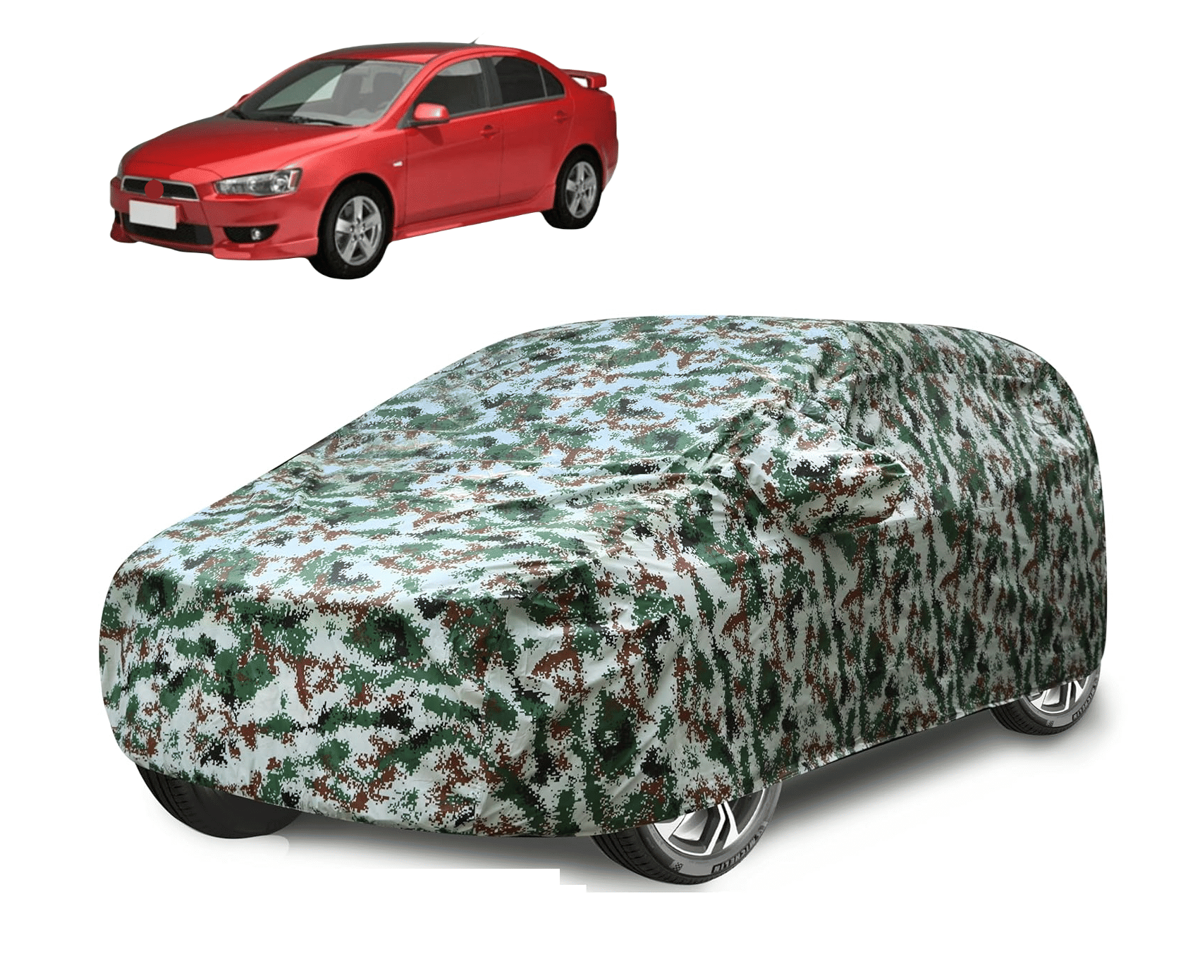 Caronix Car Body Cover for Mitsubishi All Car Models With Mirror Pocket ( Pack of 1 ) , Green     			Caronix Car Body Cover for Mitsubishi All Car Models With Mirror Pocket ( Pack of 1 ) , Green