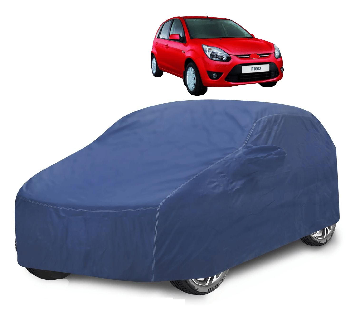     			Caronix Car Body Cover for Ford All Car Models With Mirror Pocket ( Pack of 1 ) , Blue