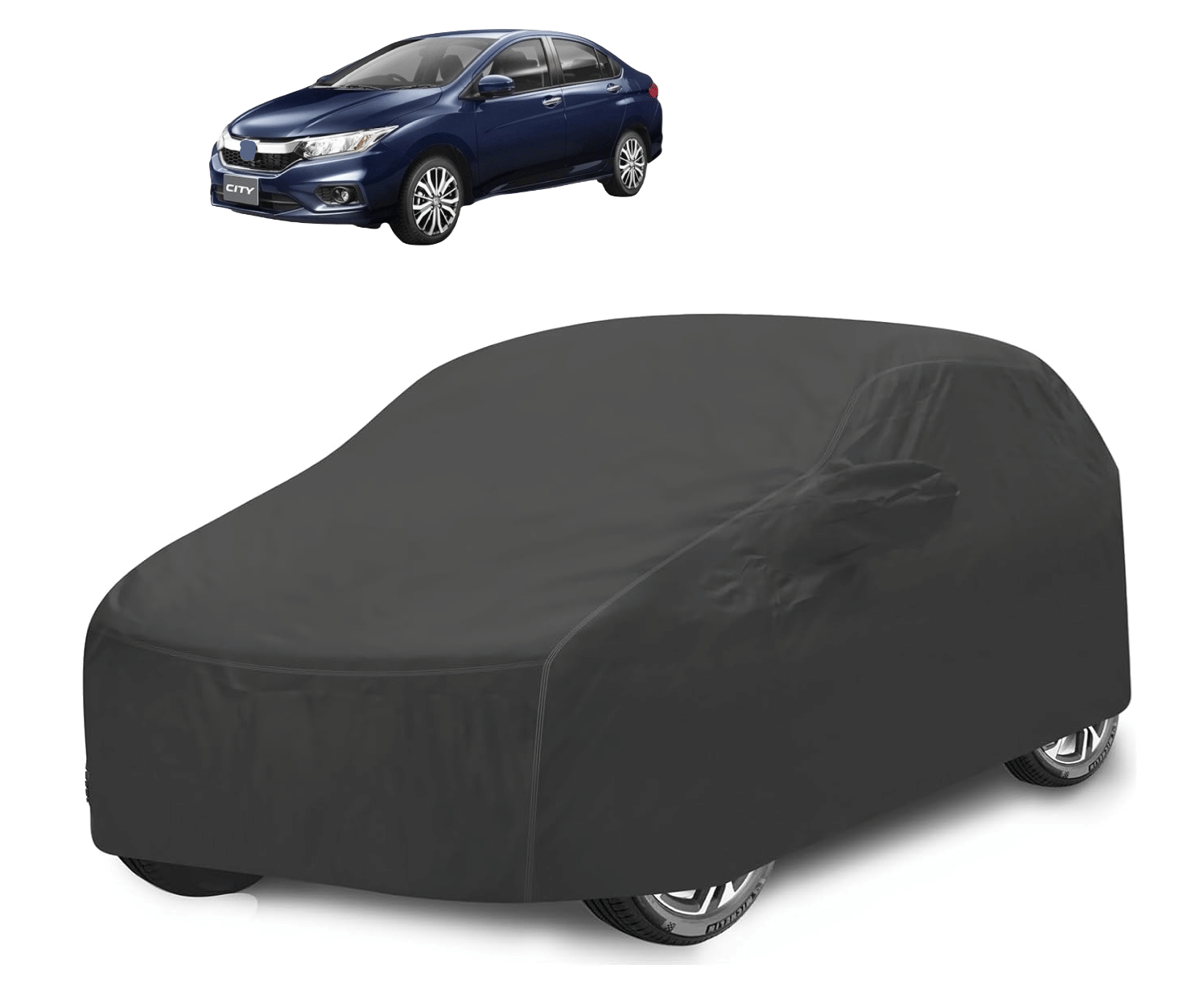     			Caronix Car Body Cover for Honda All Car Models With Mirror Pocket ( Pack of 1 ) , Grey