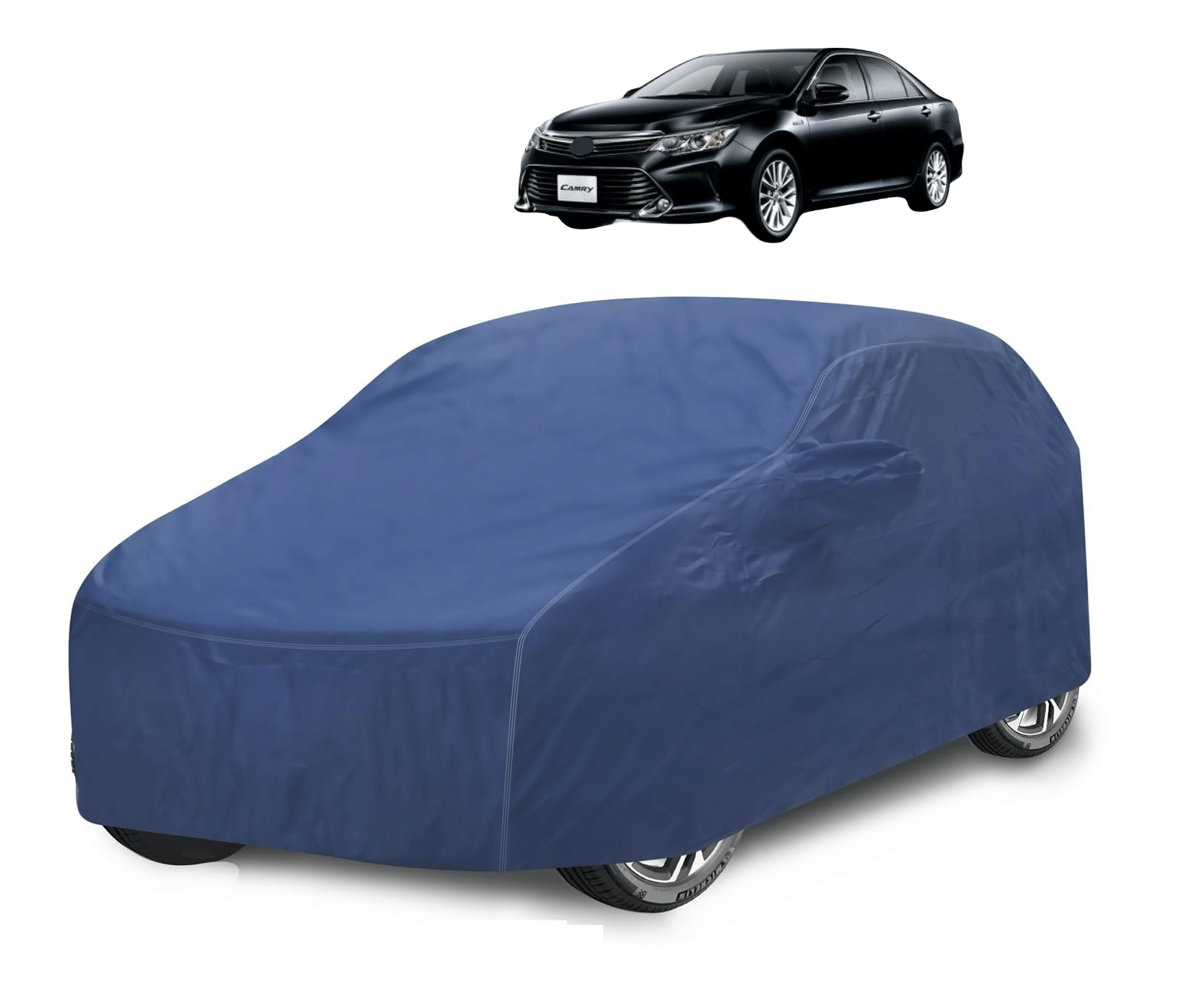     			Caronix Car Body Cover for Toyota All Car Models With Mirror Pocket ( Pack of 1 ) , Blue