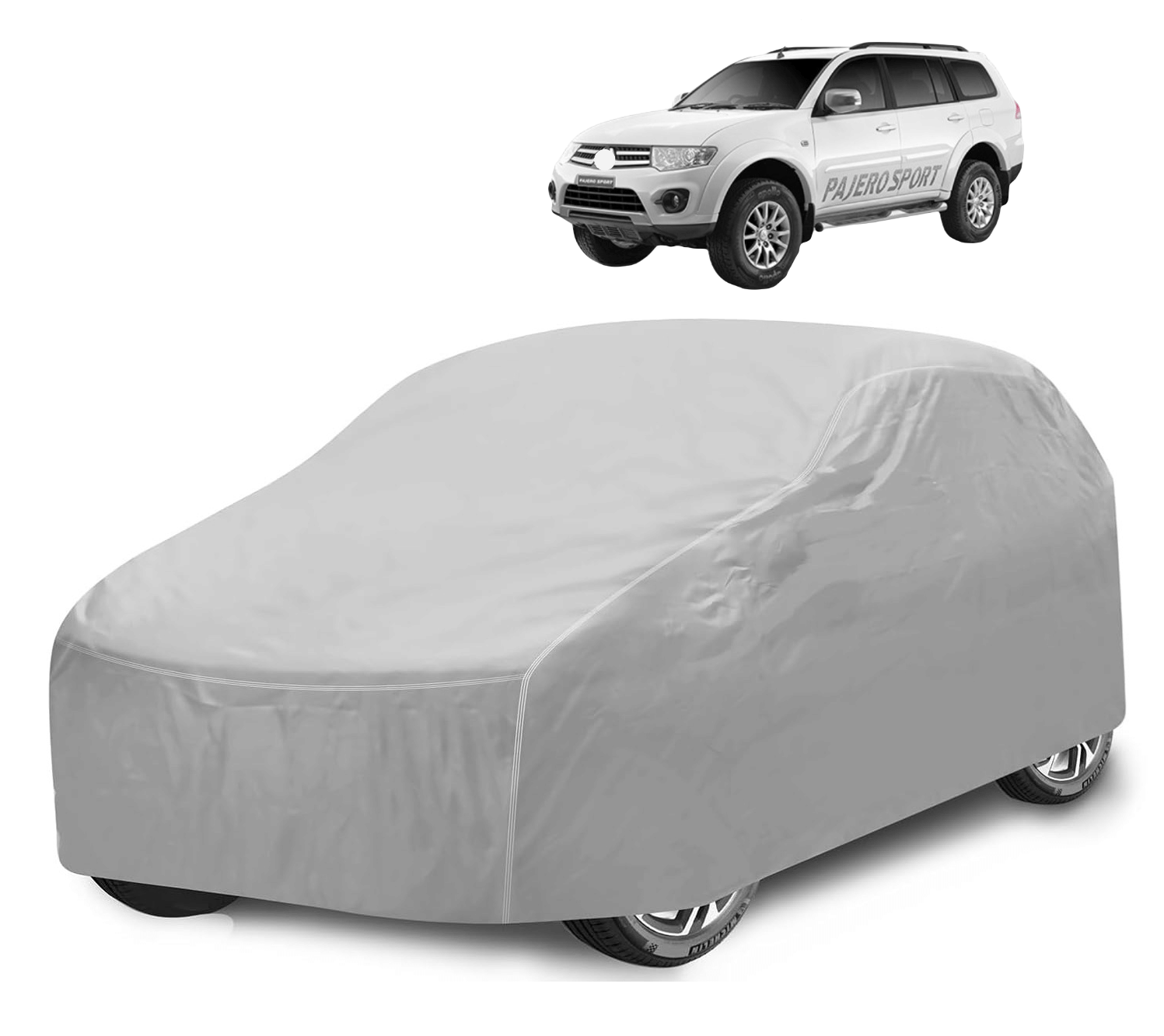 Caronix Car Body Cover for Mitsubishi All Car Models With Mirror Pocket ( Pack of 1 ) , Silver Caronix Car Body Cover for Mitsubishi All Car Models With Mirror Pocket ( Pack of 1 ) , Silver