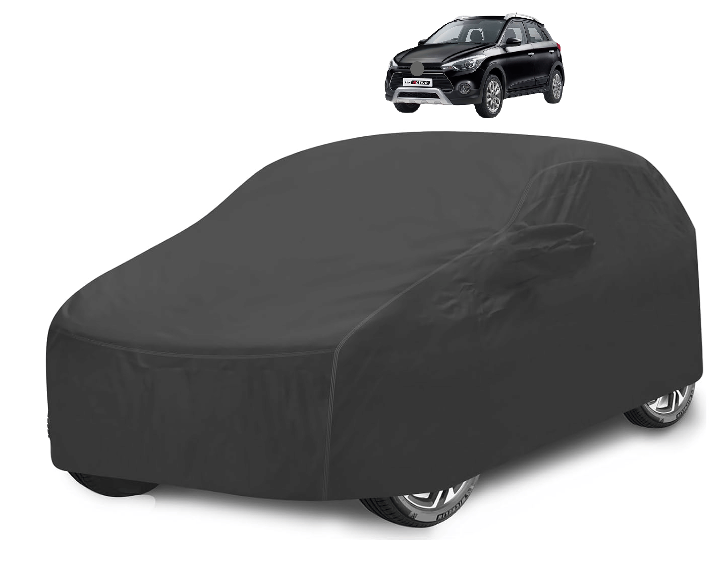     			Caronix Car Body Cover for Hyundai All Car Models With Mirror Pocket ( Pack of 1 ) , Grey