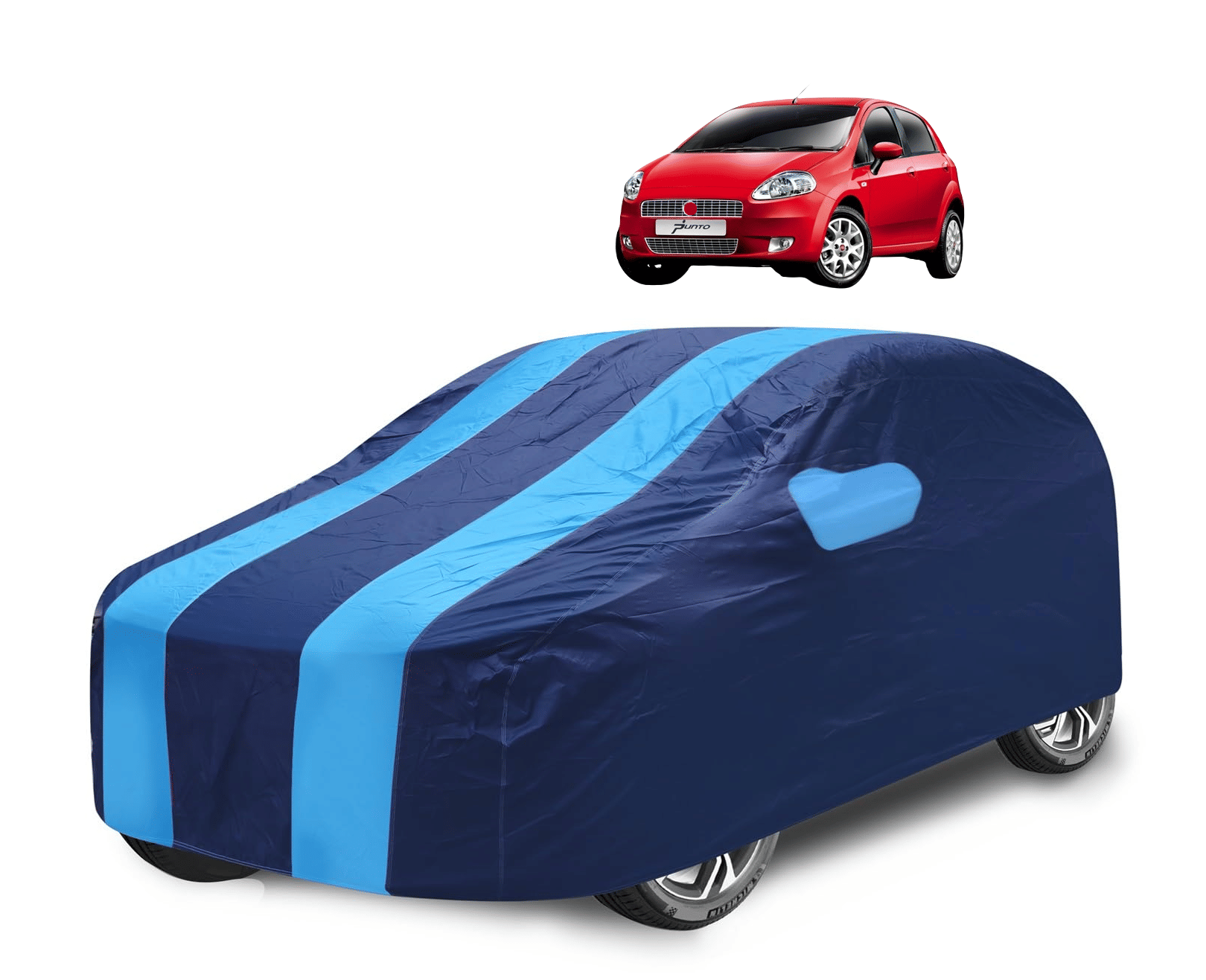     			Caronix Car Body Cover for Fiat All Car Models With Mirror Pocket ( Pack of 1 ) , Blue