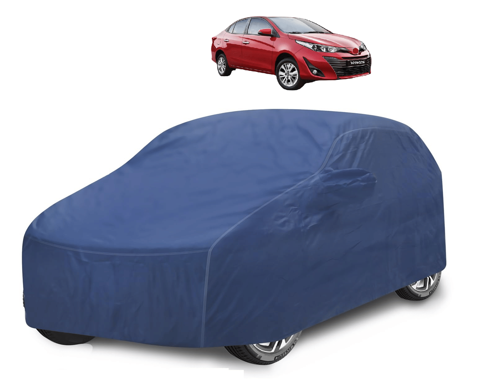     			Caronix Car Body Cover for Toyota All Car Models With Mirror Pocket ( Pack of 1 ) , Blue