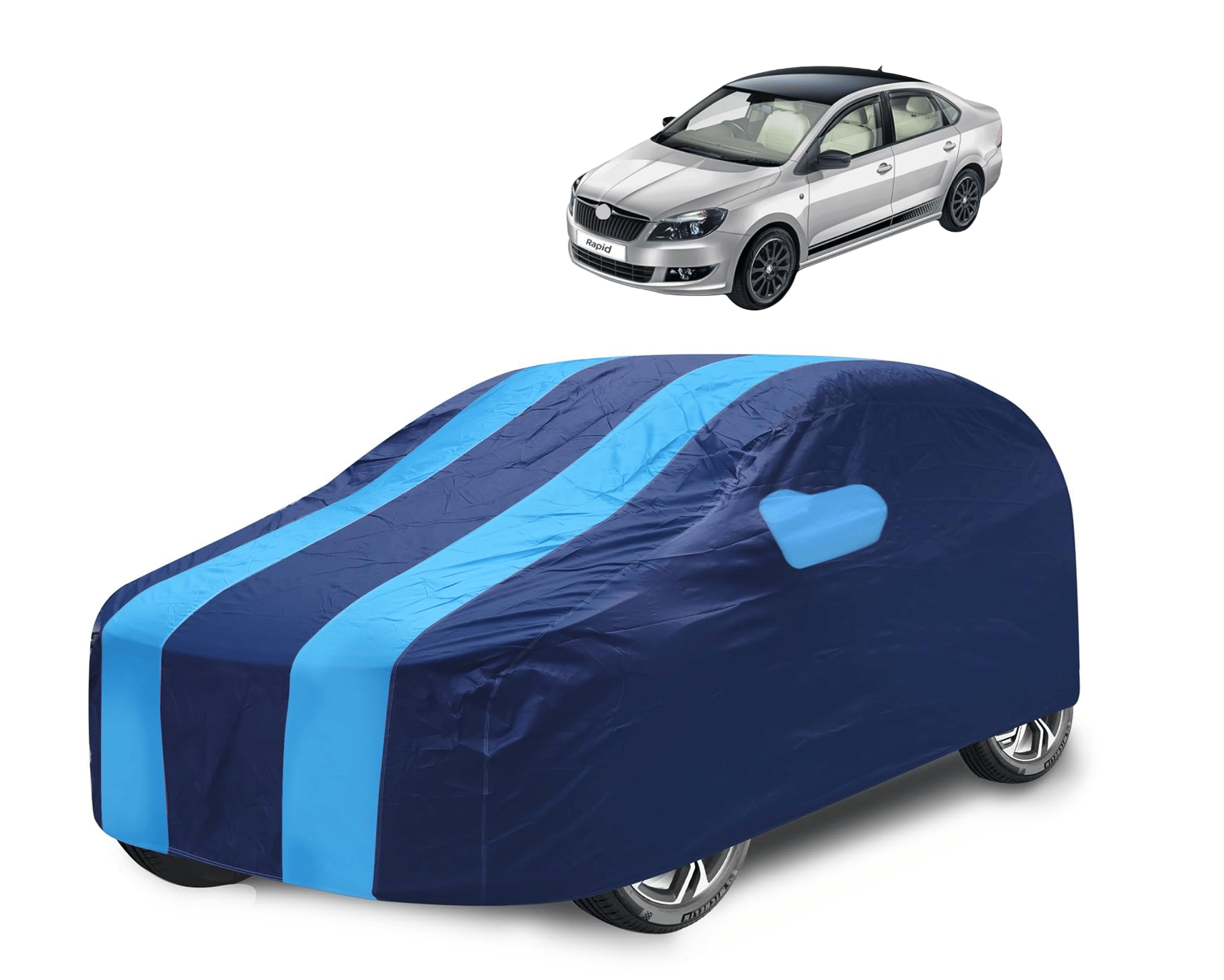Caronix Car Body Cover for Skoda All Car Models With Mirror Pocket ( Pack of 1 ) , Blue Caronix Car Body Cover for Skoda All Car Models With Mirror Pocket ( Pack of 1 ) , Blue