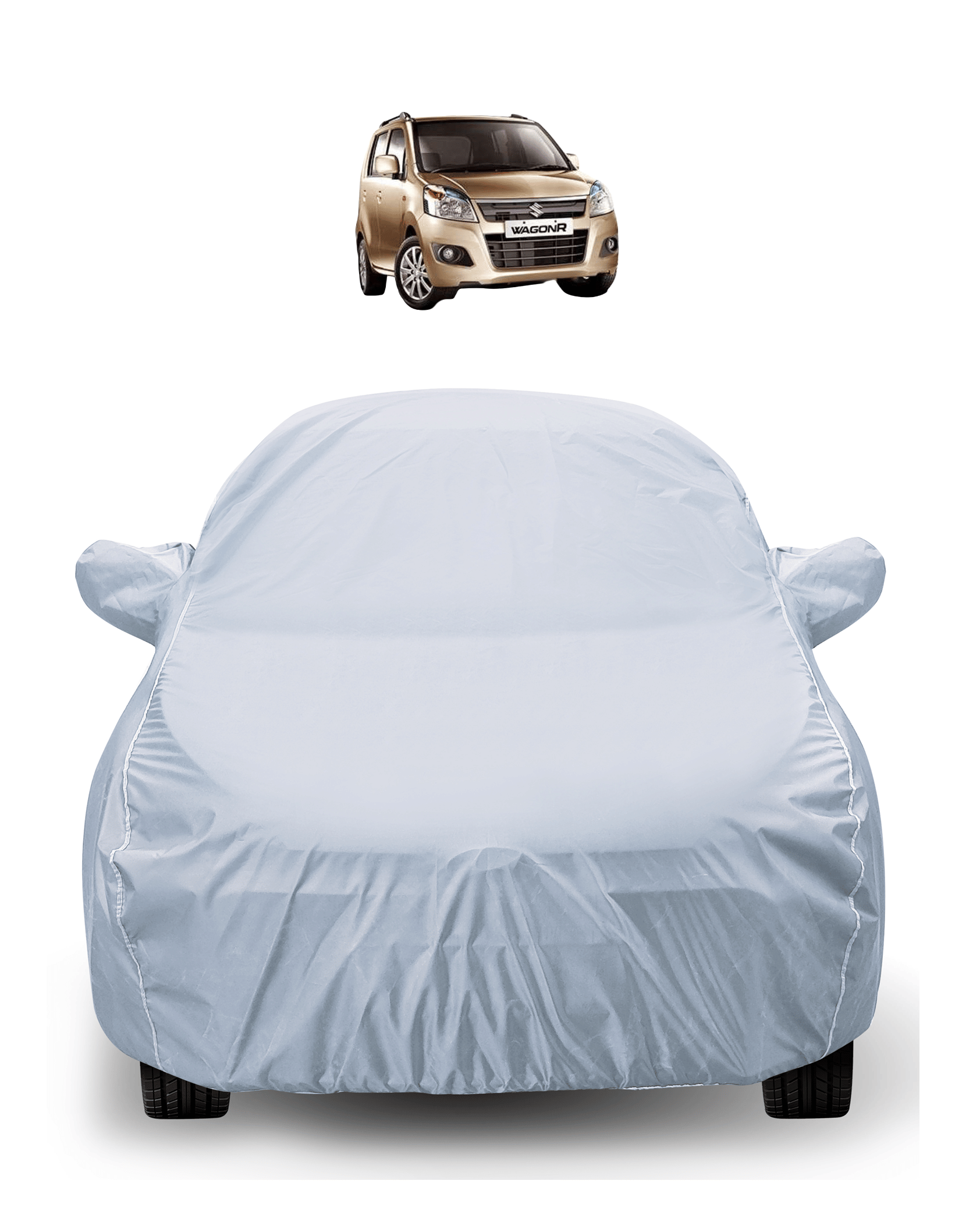     			Caronix Car Body Cover for Maruti Suzuki All Car Models With Mirror Pocket ( Pack of 1 ) , Silver