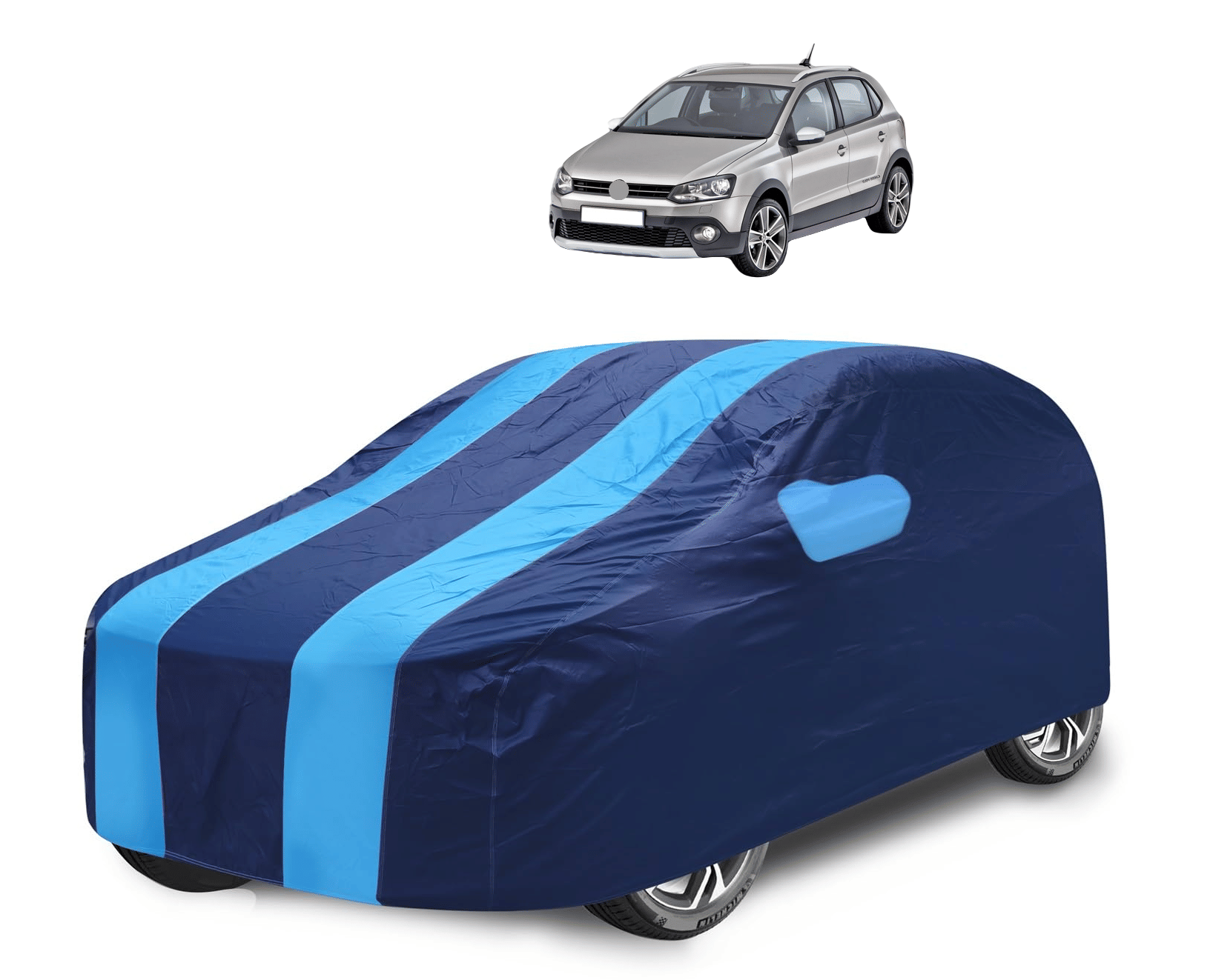 Caronix Car Body Cover for Volkswagen All Car Models With Mirror Pocket ( Pack of 1 ) , Blue Caronix Car Body Cover for Volkswagen All Car Models With Mirror Pocket ( Pack of 1 ) , Blue