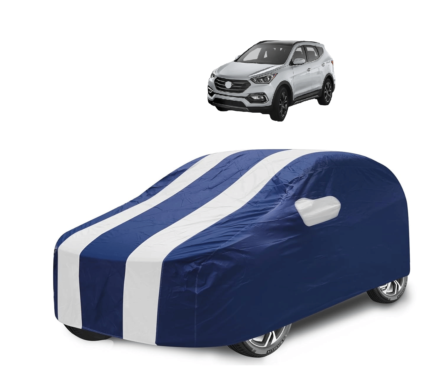     			Caronix Car Body Cover for Hyundai All Car Models With Mirror Pocket ( Pack of 1 ) , White