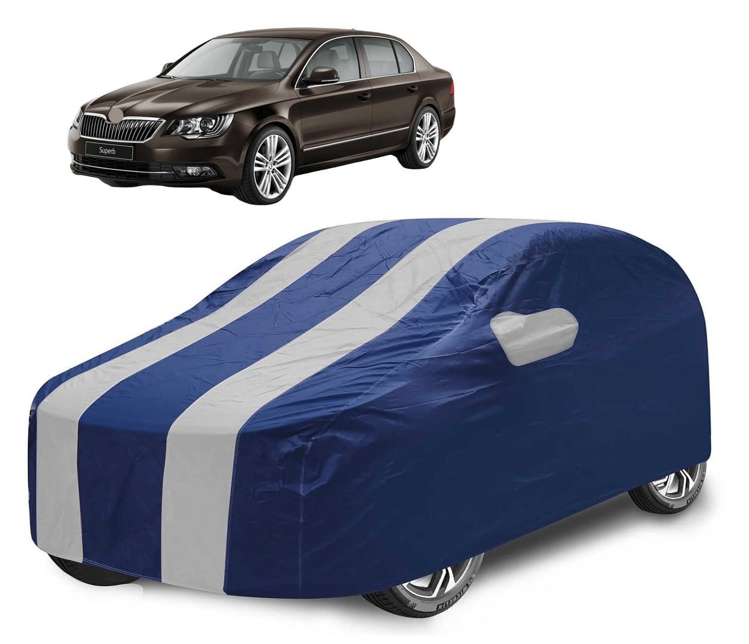 Caronix Car Body Cover for Skoda All Car Models With Mirror Pocket ( Pack of 1 ) , Silver Caronix Car Body Cover for Skoda All Car Models With Mirror Pocket ( Pack of 1 ) , Silver