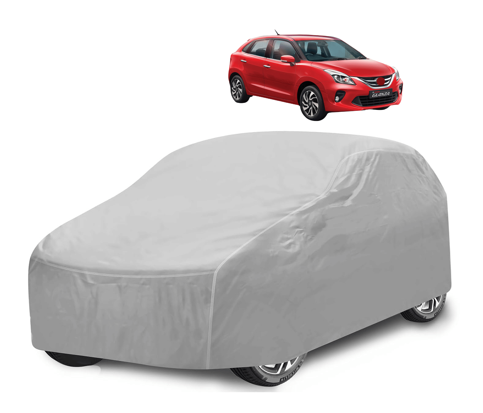 Caronix Car Body Cover for Toyota All Car Models With Mirror Pocket ( Pack of 1 ) , Silver Caronix Car Body Cover for Toyota All Car Models With Mirror Pocket ( Pack of 1 ) , Silver