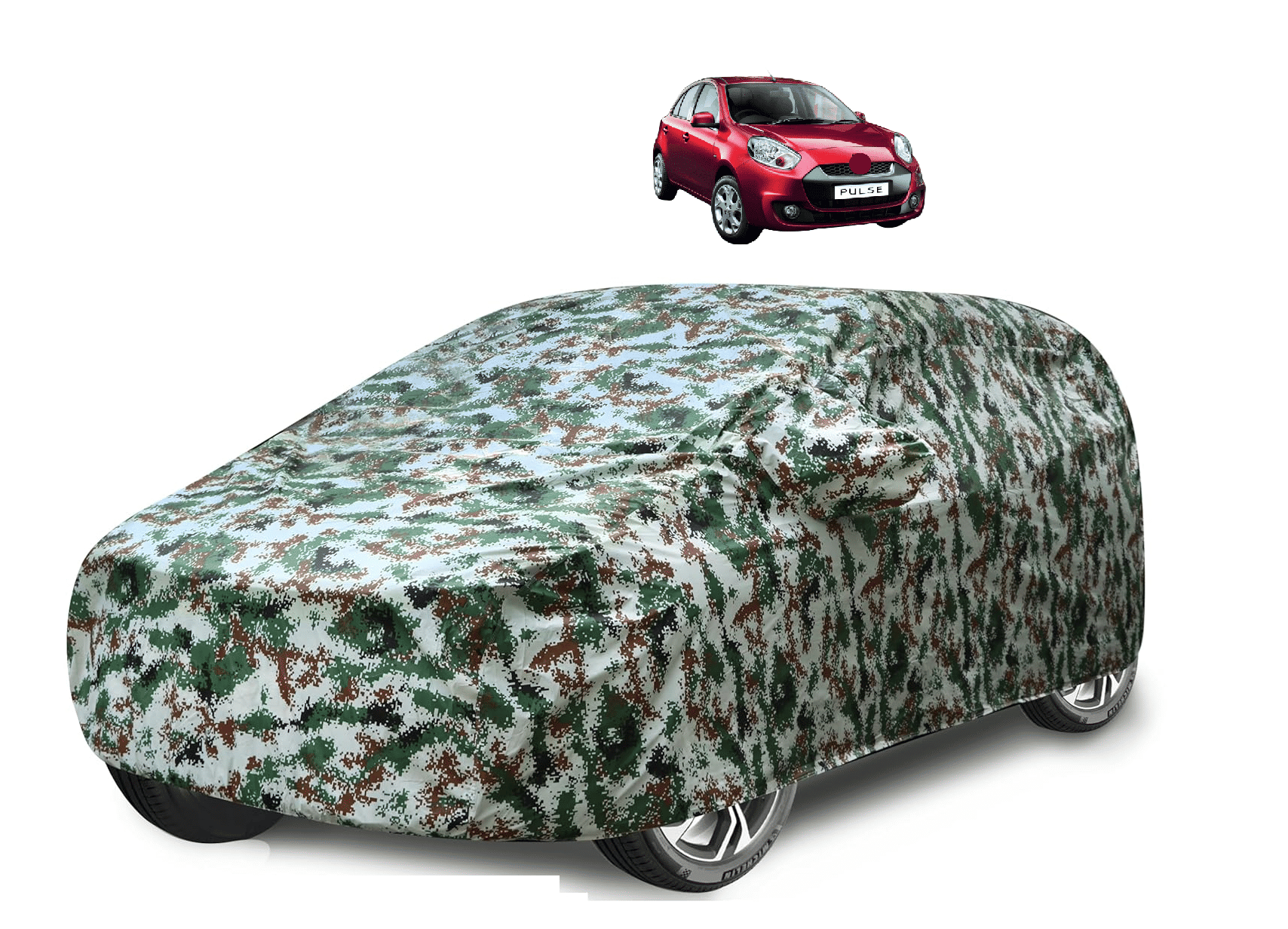     			Caronix Car Body Cover for Renault All Car Models With Mirror Pocket ( Pack of 1 ) , Green