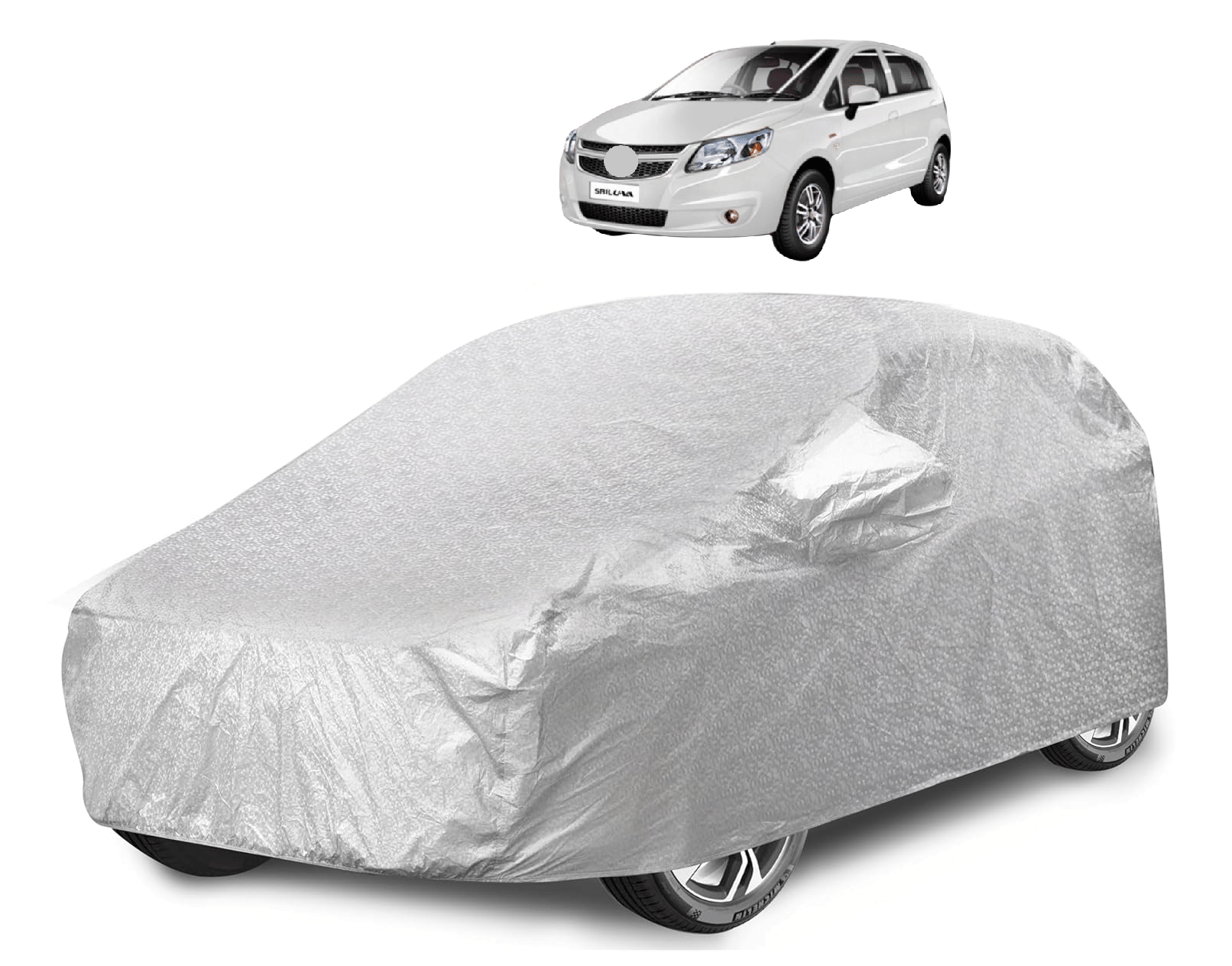 Caronix Car Body Cover for Chevrolet All Car Models With Mirror Pocket ( Pack of 1 ) , Silver Caronix Car Body Cover for Chevrolet All Car Models With Mirror Pocket ( Pack of 1 ) , Silver