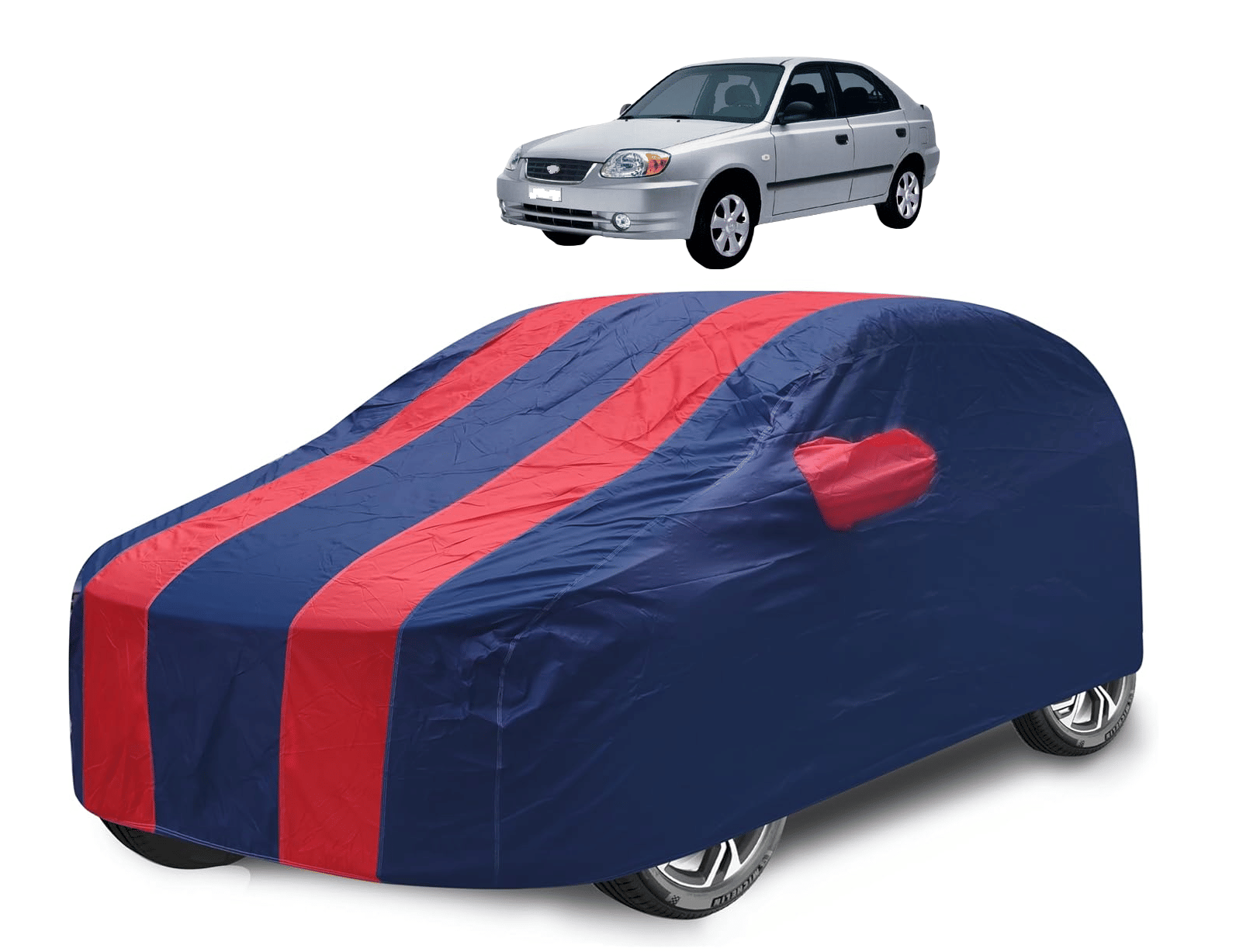     			Caronix Car Body Cover for Hyundai All Car Models With Mirror Pocket ( Pack of 1 ) , Red