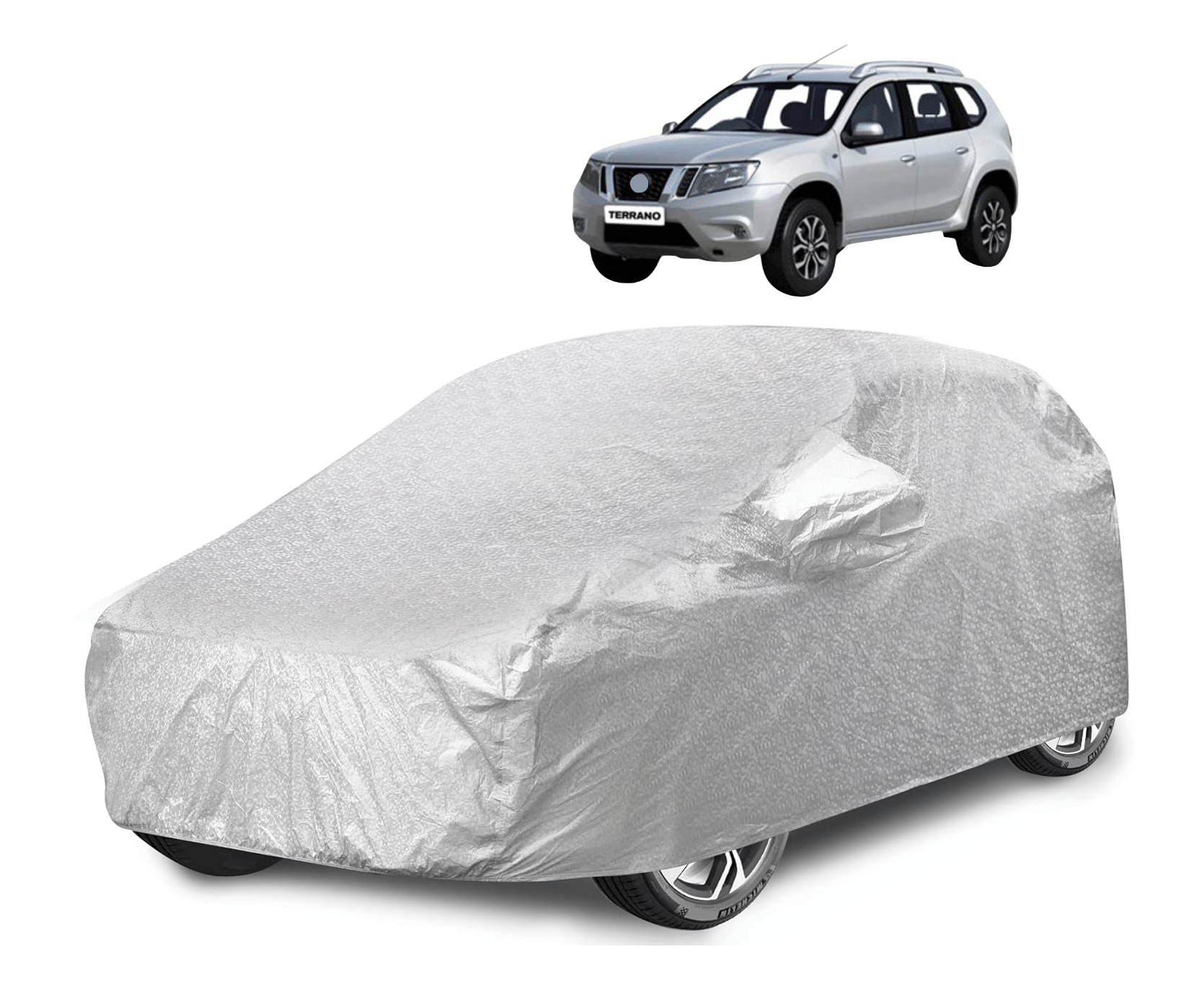     			Caronix Car Body Cover for Nissan All Car Models With Mirror Pocket ( Pack of 1 ) , Silver