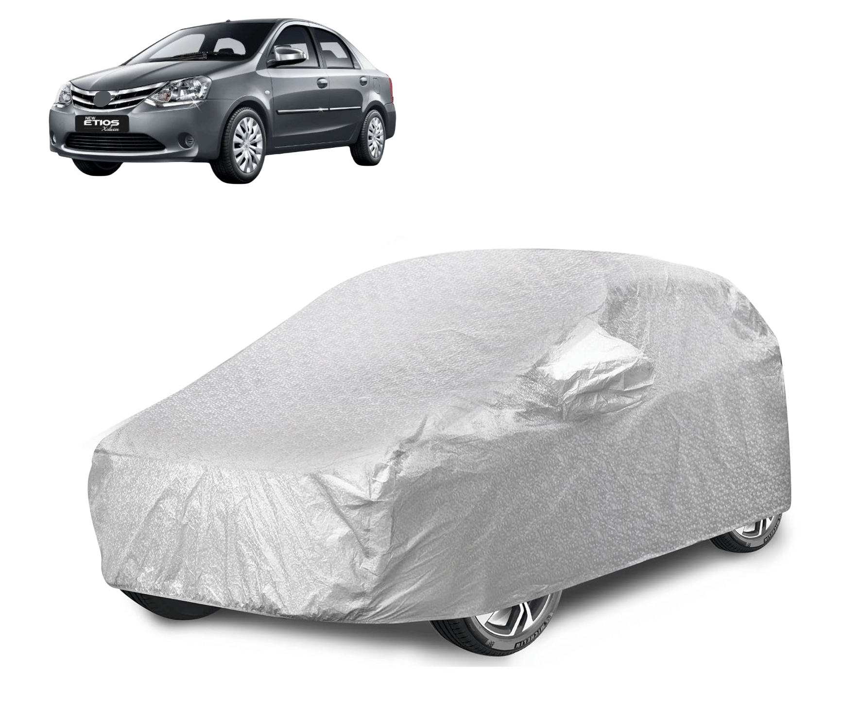 Caronix Car Body Cover for Toyota All Car Models With Mirror Pocket ( Pack of 1 ) , Silver     			Caronix Car Body Cover for Toyota All Car Models With Mirror Pocket ( Pack of 1 ) , Silver