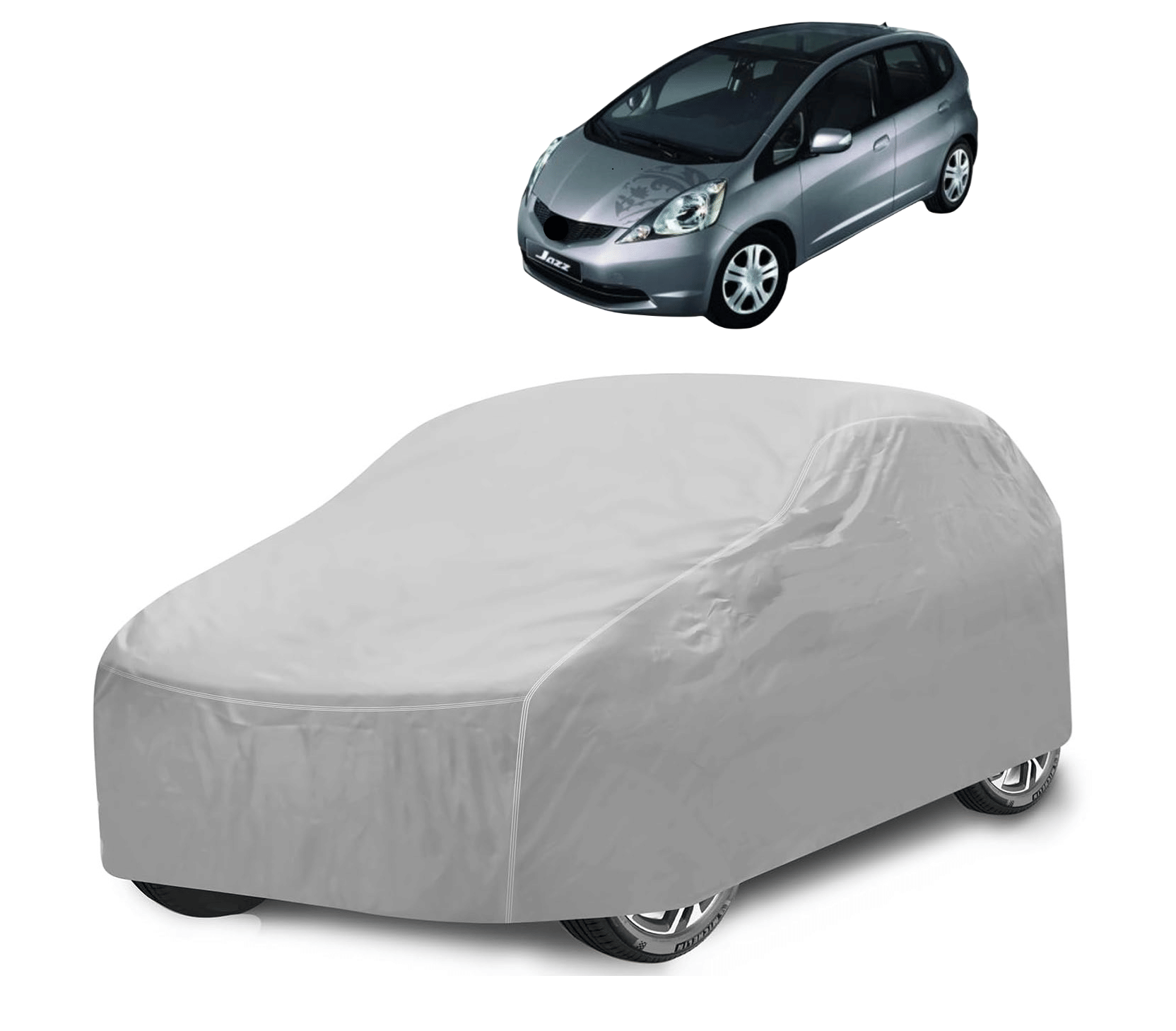     			Caronix Car Body Cover for Honda All Car Models With Mirror Pocket ( Pack of 1 ) , Silver